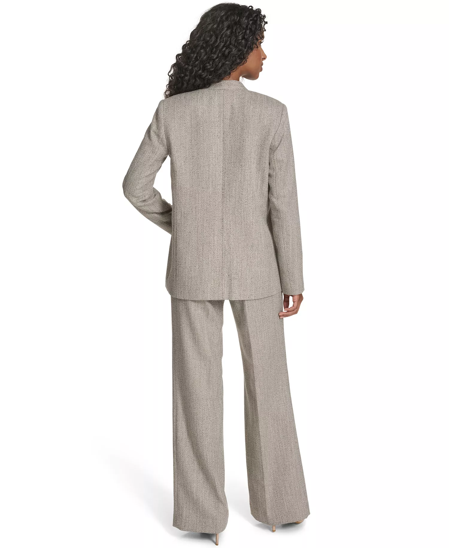 Petite Novelty One Button Jacket - Oyster Multi - 10P