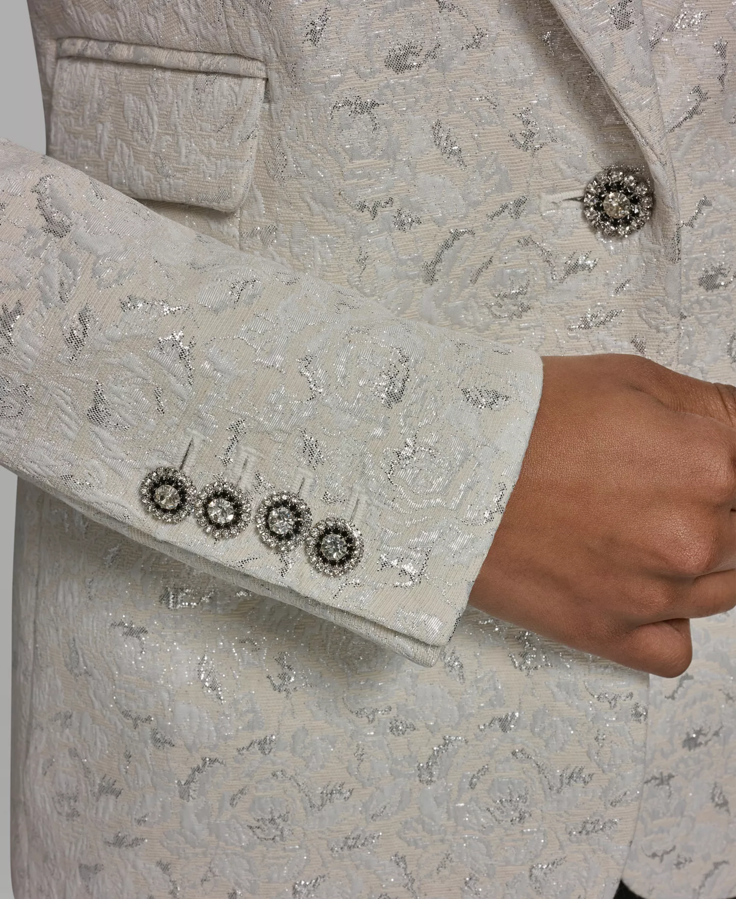 Women's Button-Front Collared Woven Jacket - Soft White - 0