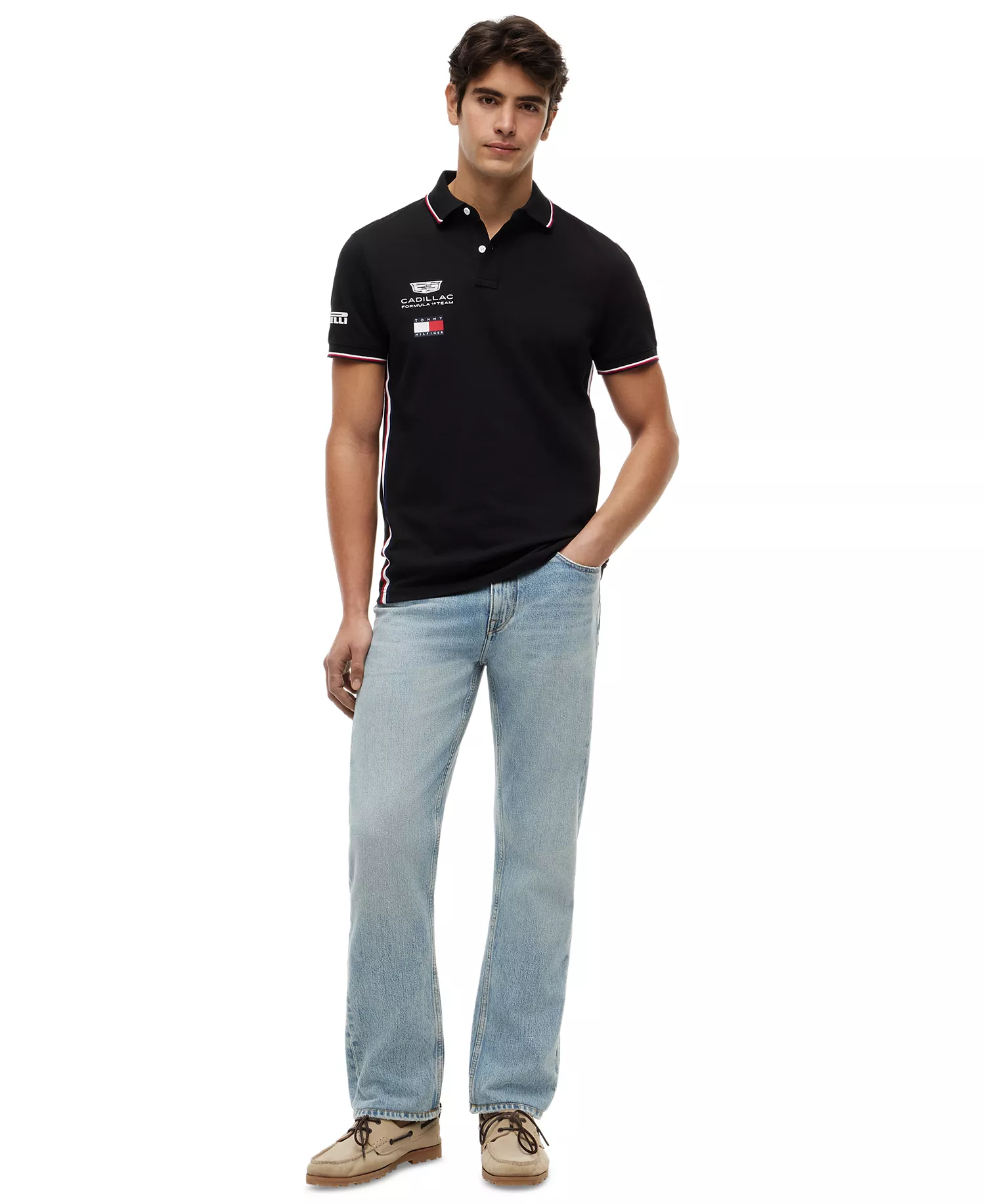 x Cadillac F1® Men's Replica Short-Sleeve Polo - Black - S