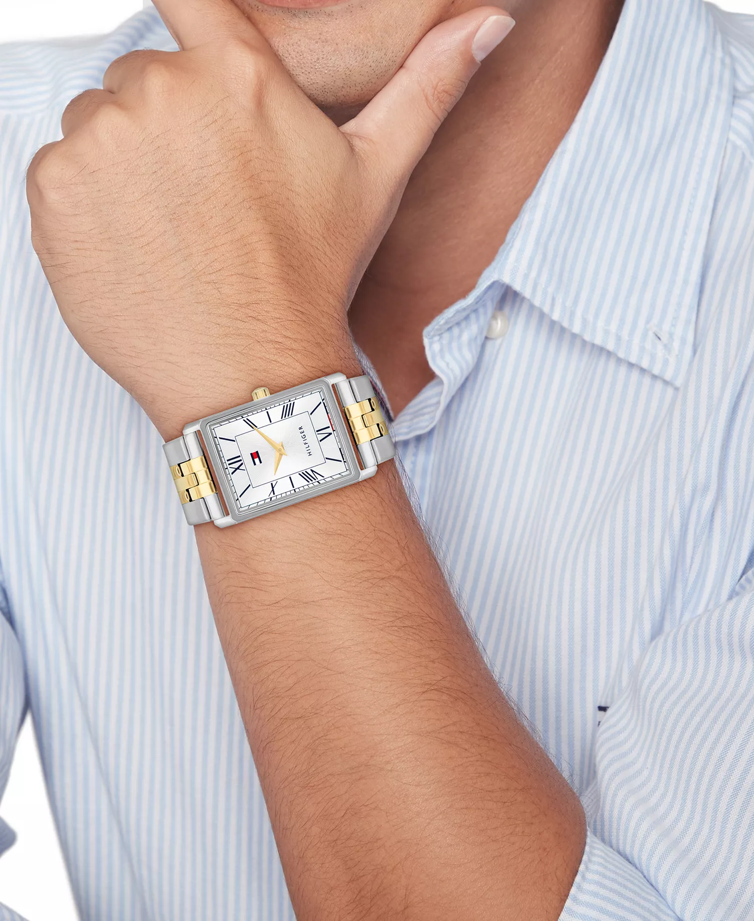 Men's Quartz Two Tone Stainless Steel Bracelet Watch, 25.5 mm - Two Tone - ONE SIZE