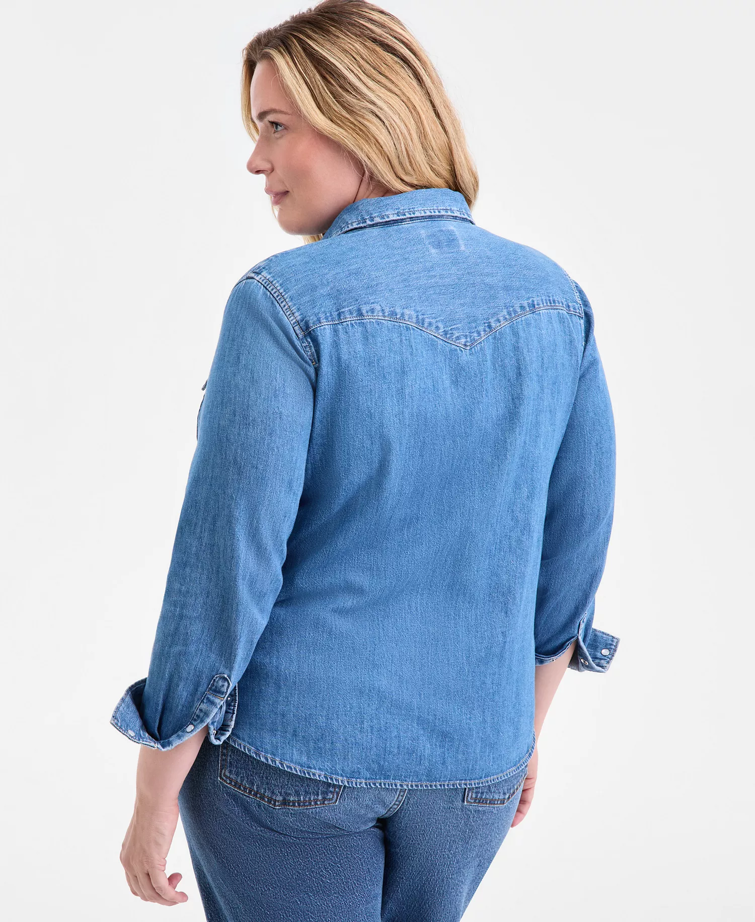 Trendy Plus Size Essential Western Cotton Shirt - Mighty Fine - 1X