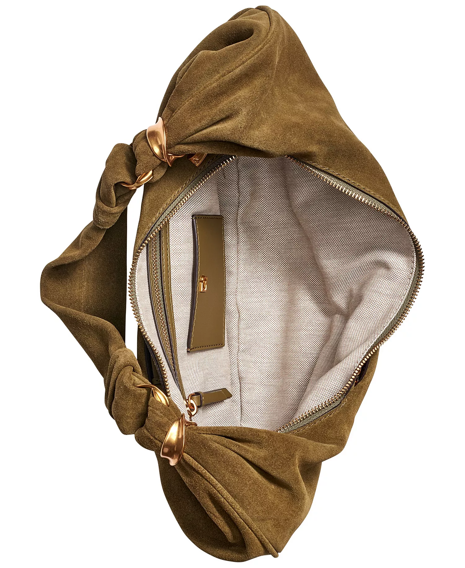 Gabardine Suede Shoulder Bag - Smoky Olive - NO SIZE