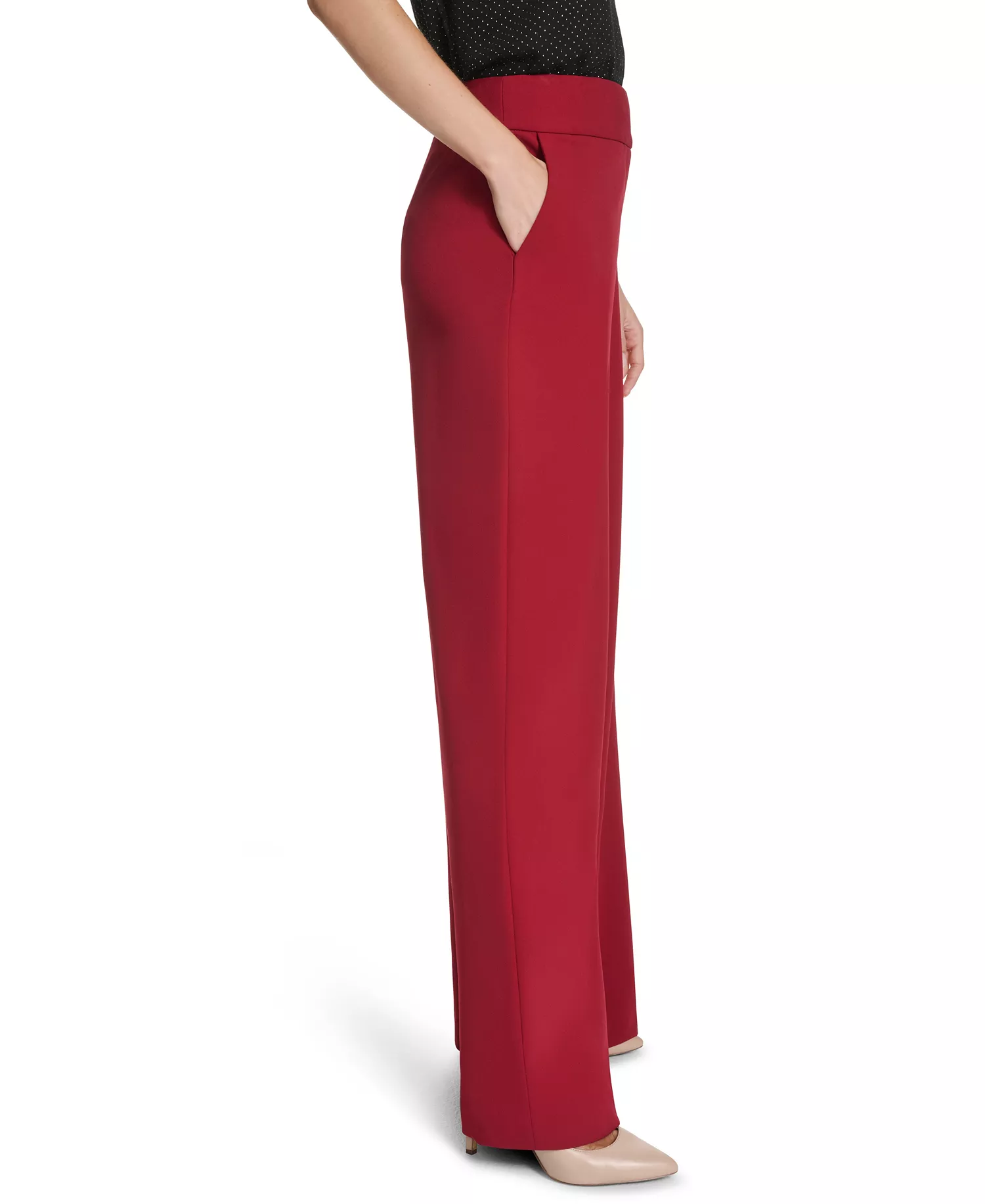 Women's Wide-Leg Pants - Cranberry - 0