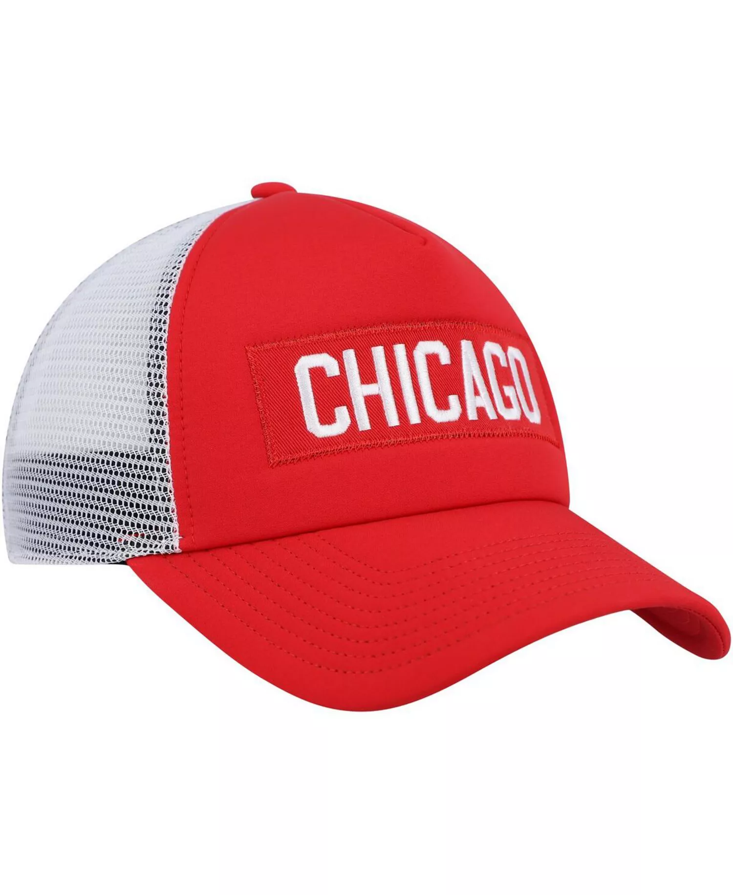 Men's Red, White Chicago Blackhawks Team Plate Trucker Snapback Hat - Red, White - One Size Fits All