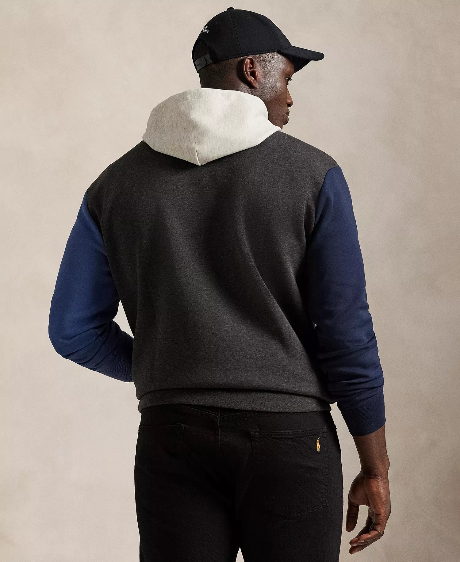 Men's Big & Tall Long-Sleeve Logo Double-Knit Hoodie - Dark Charcoal Heather Multi - 2LT