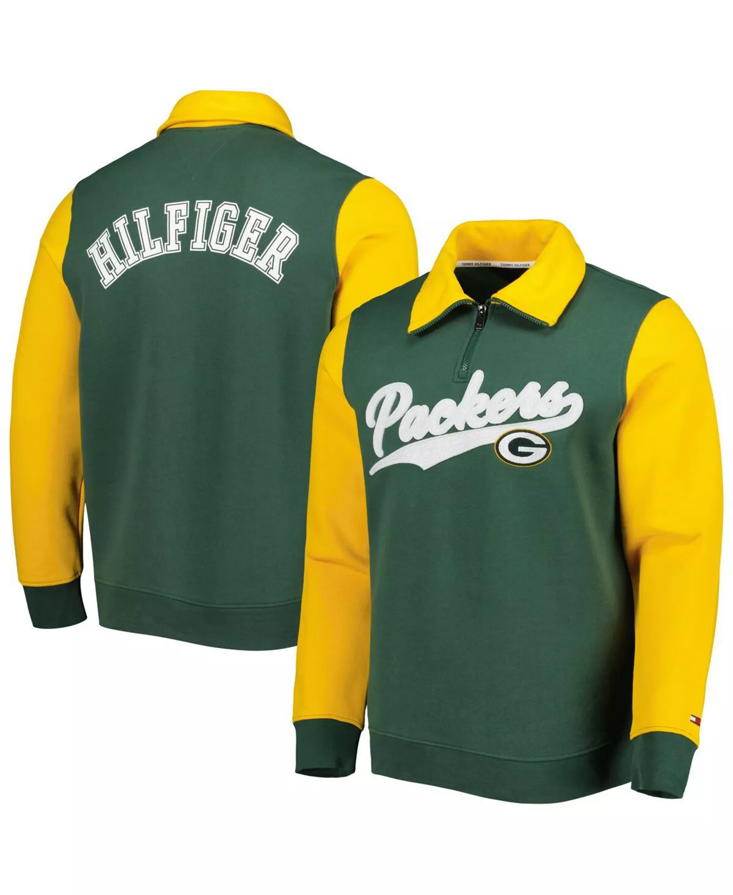 Men's Green, Gold Green Bay Packers Aiden Quarter-Zip Top - Green, Gold - 2XL