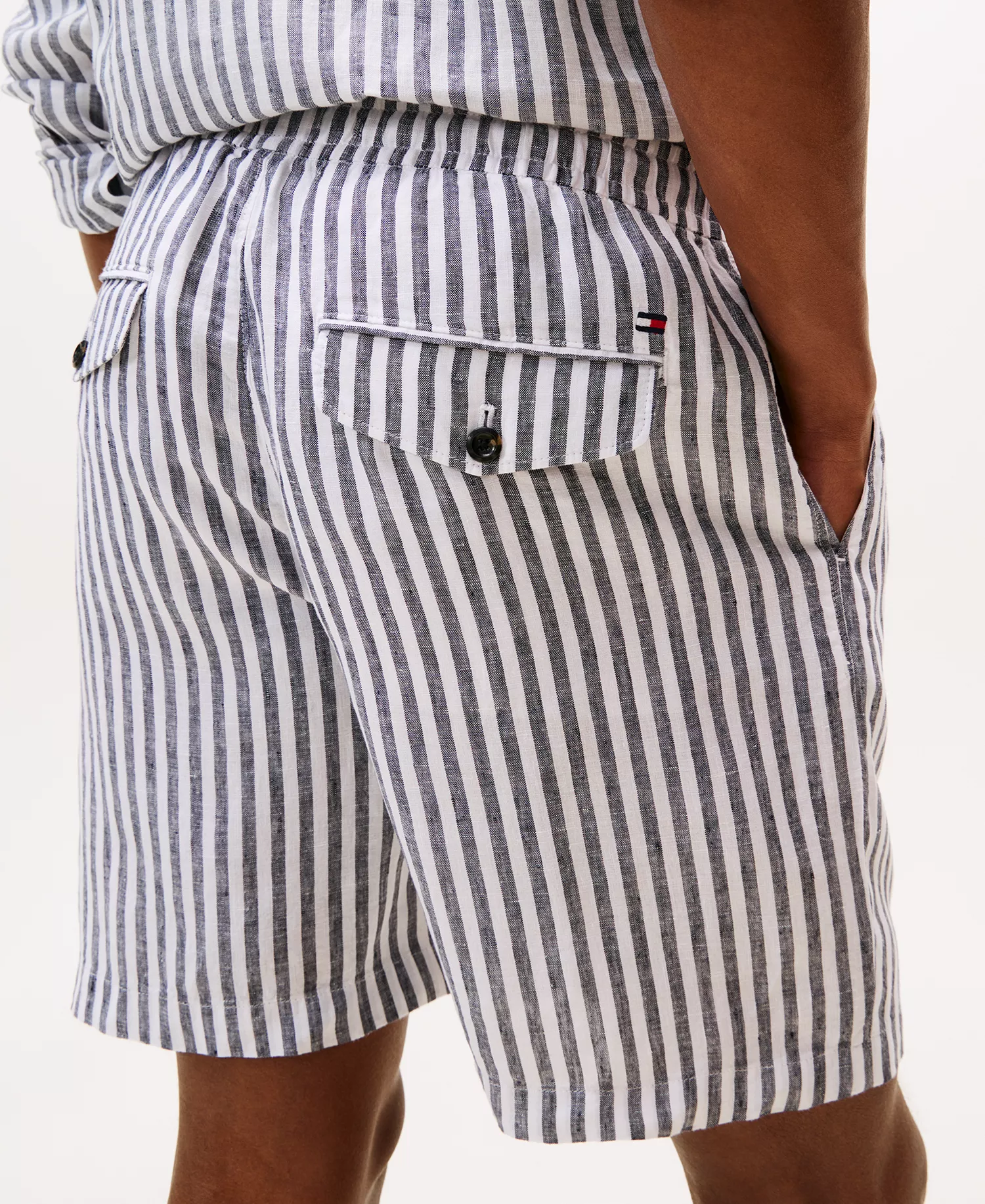 Men's 7" Stripe Linen Shorts - Desert Sky Stripe - 28