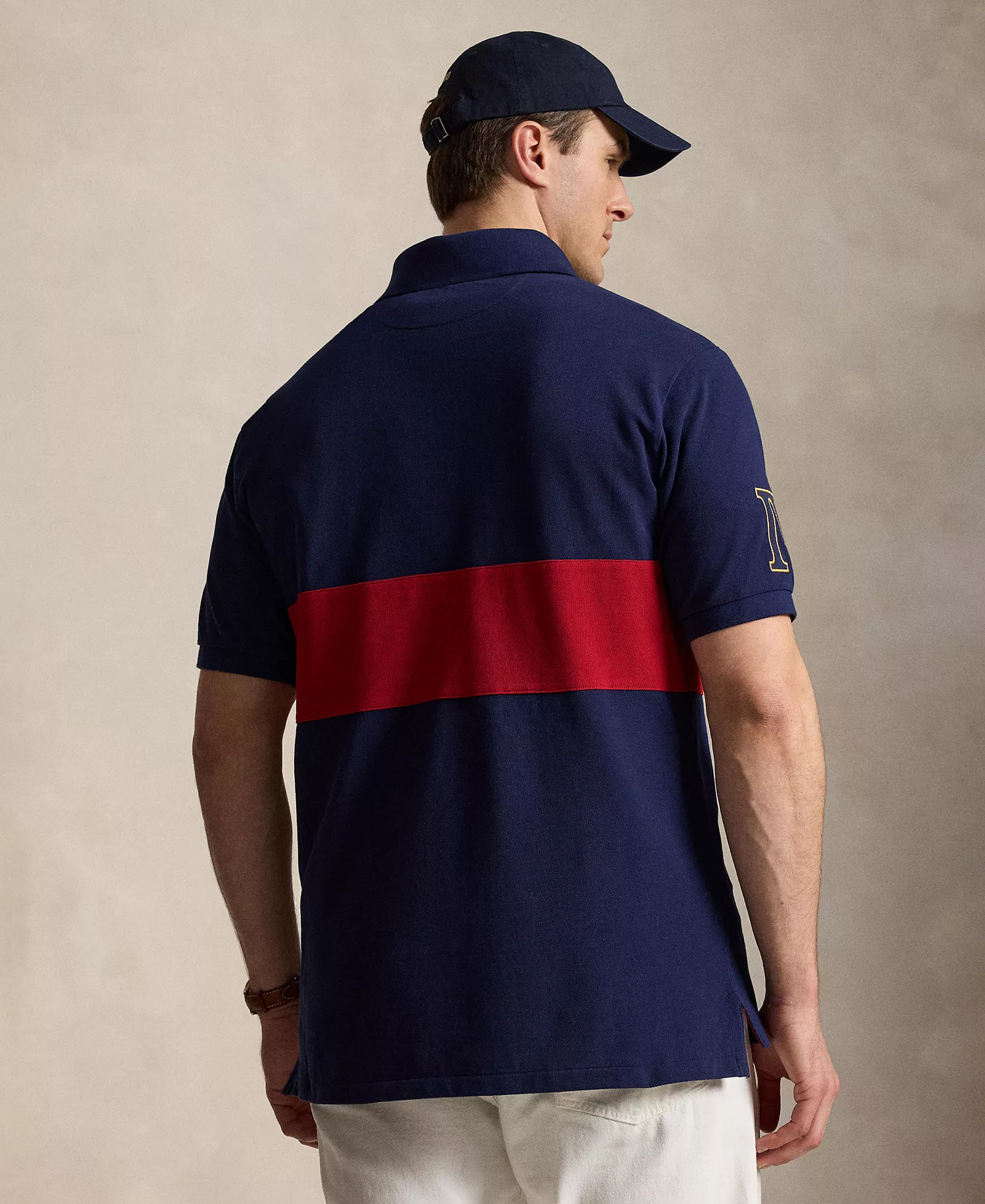 Men's Big & Tall Dual Player Mesh Polo Shirt - Newport Navy/Sweet Tomato - 2LT