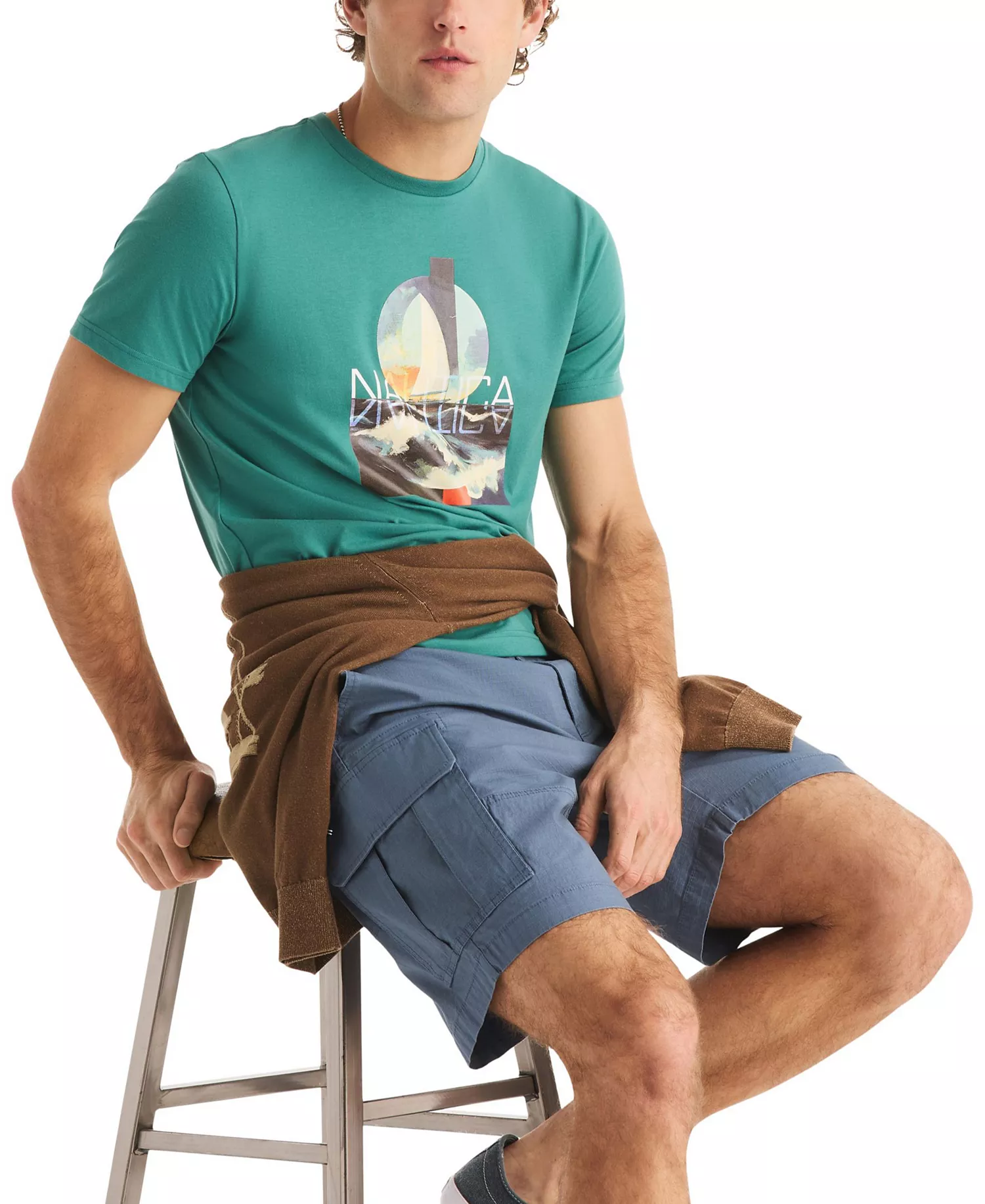 Men's Short-Sleeve Big Waves T-Shirt - Big Sur Green - L