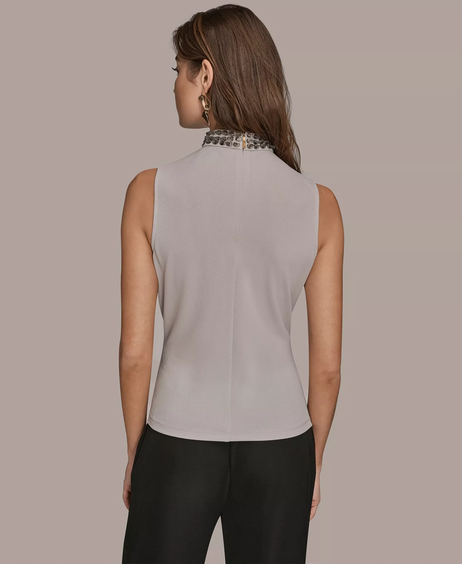 Women's Embellished Sleeveless Top - Vapor - L