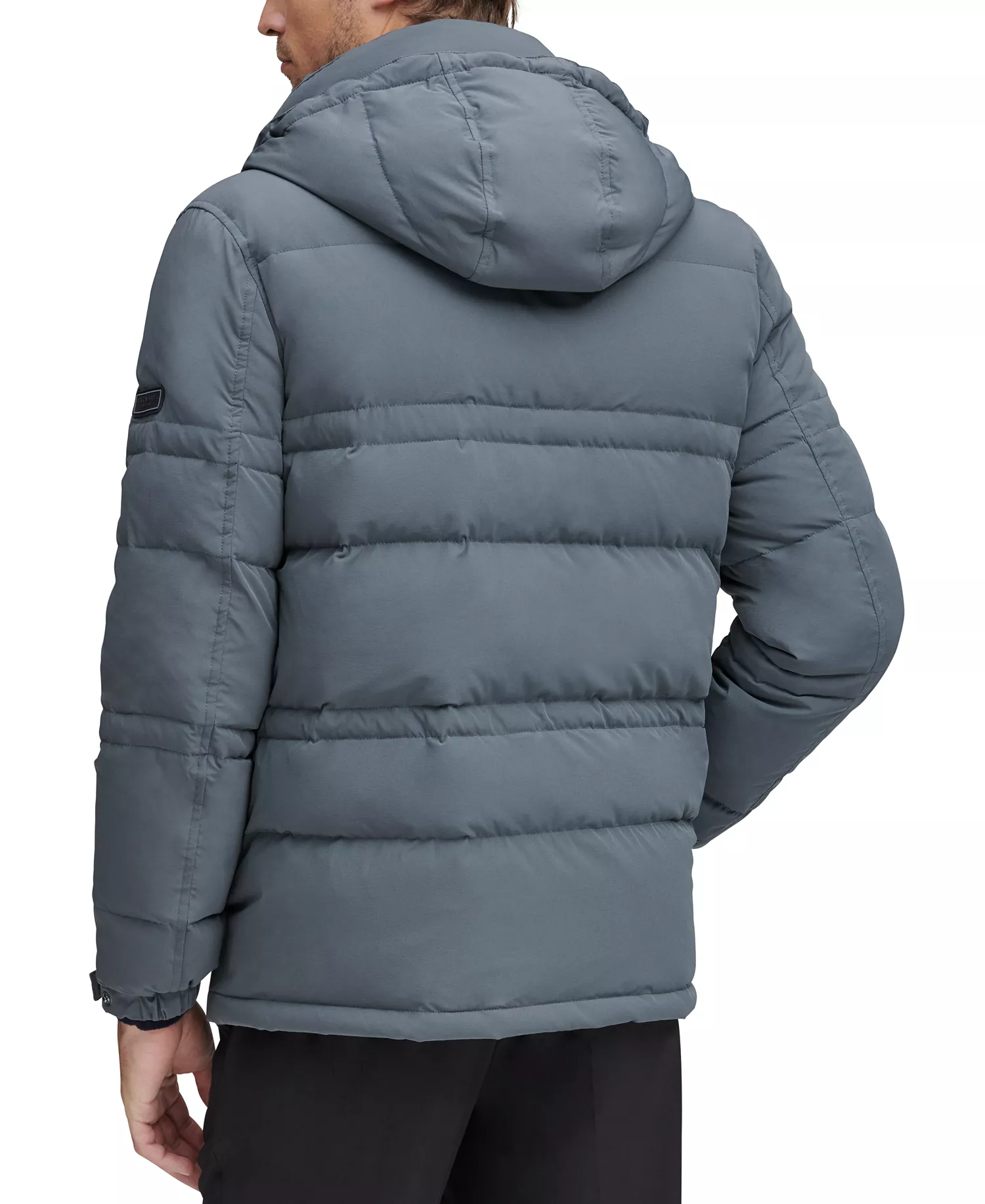 Men's Huxley Crinkle Down Jacket with Removable Hood - Charcoal - XL