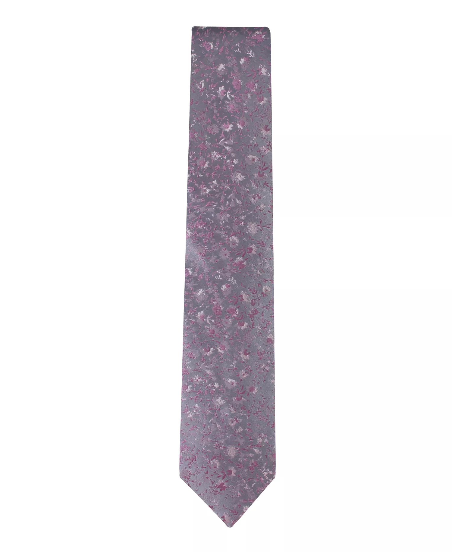 Men's Silk Floral Tie - Berry - ONE SIZE