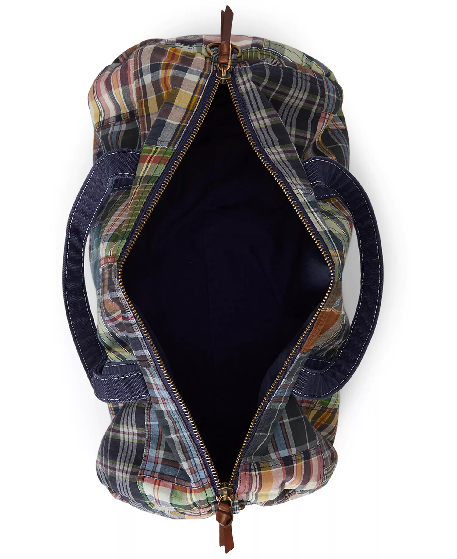 Men's Patchwork Madras Canvas Duffel Bag - Navy Multi - ONE SIZE