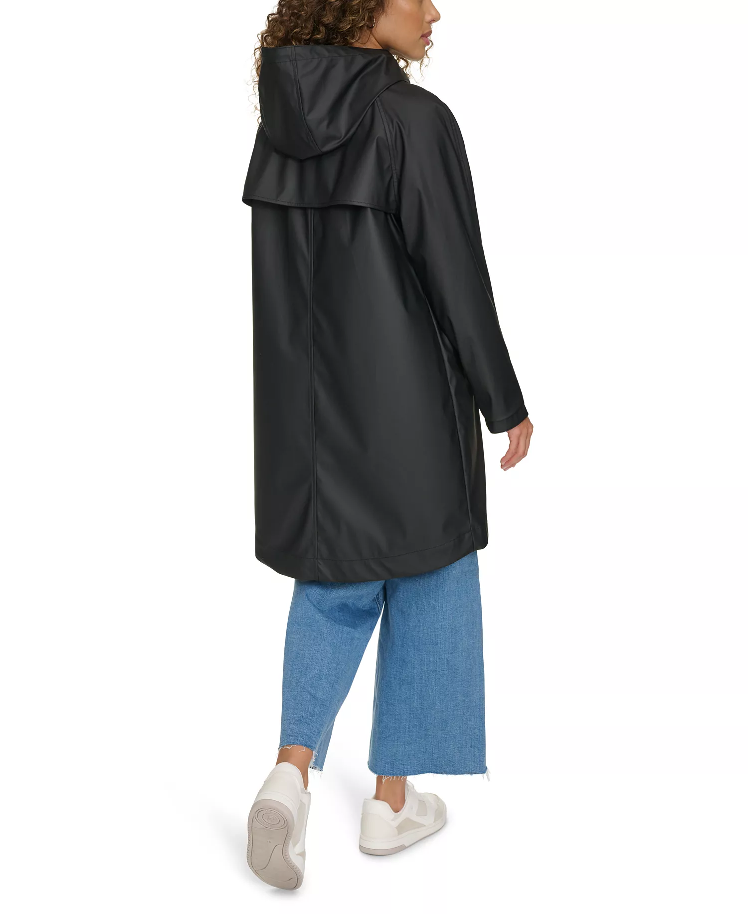 Women's Raglan Sleeve Rain Collar Jacket - Black - L