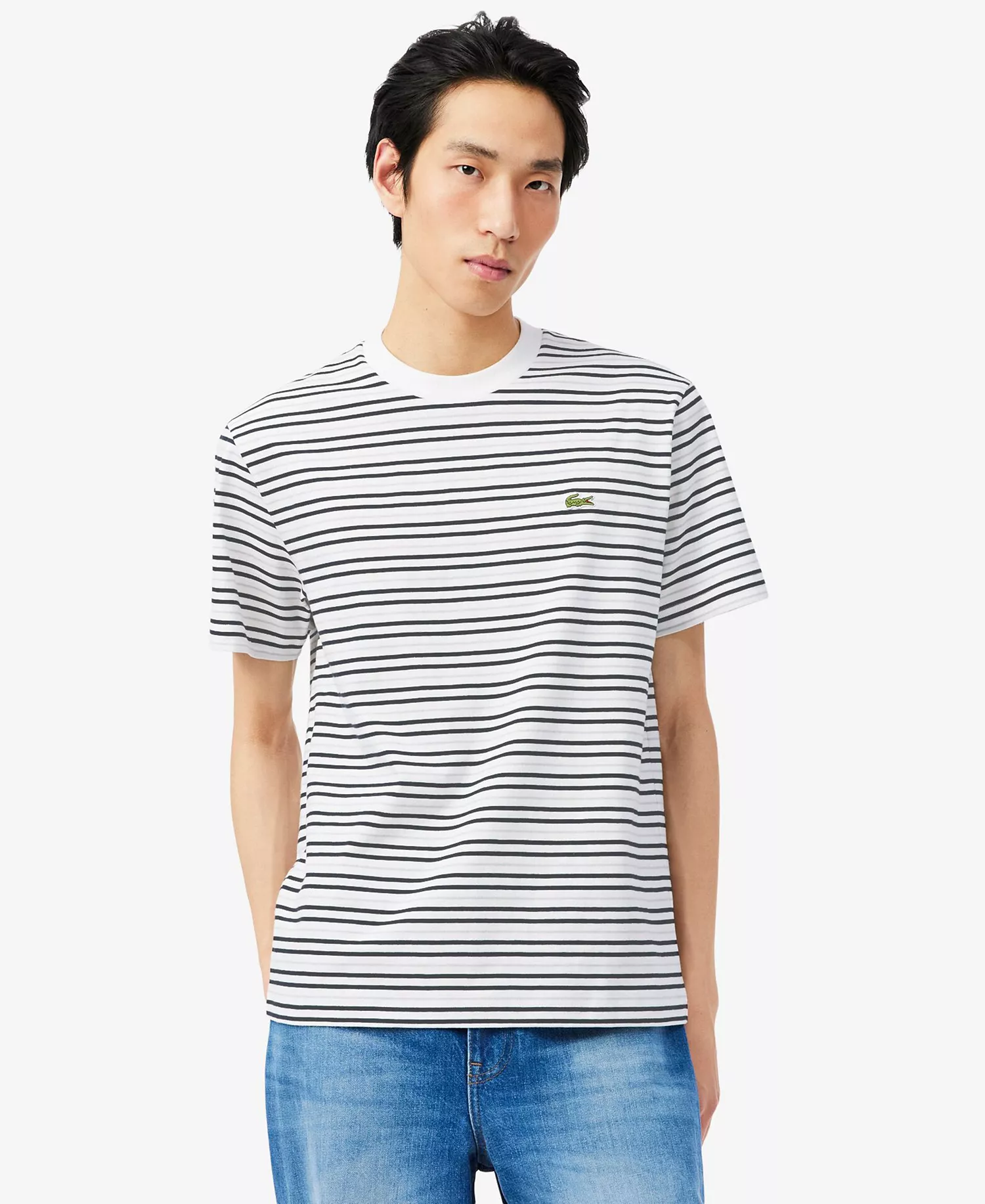Men's Striped Short-Sleeve T-Shirt - Blackbird/flour - 2XL