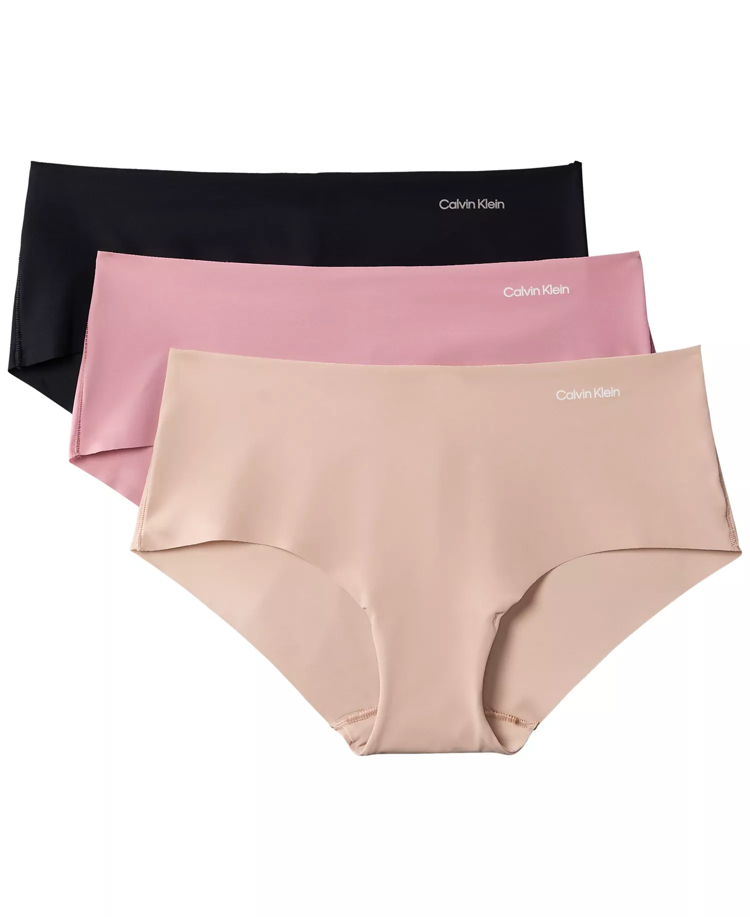 Women's Invisibles Hipster Underwear 3-Pack QD3559 - Black/ Cedar/ Soft Mauve - L