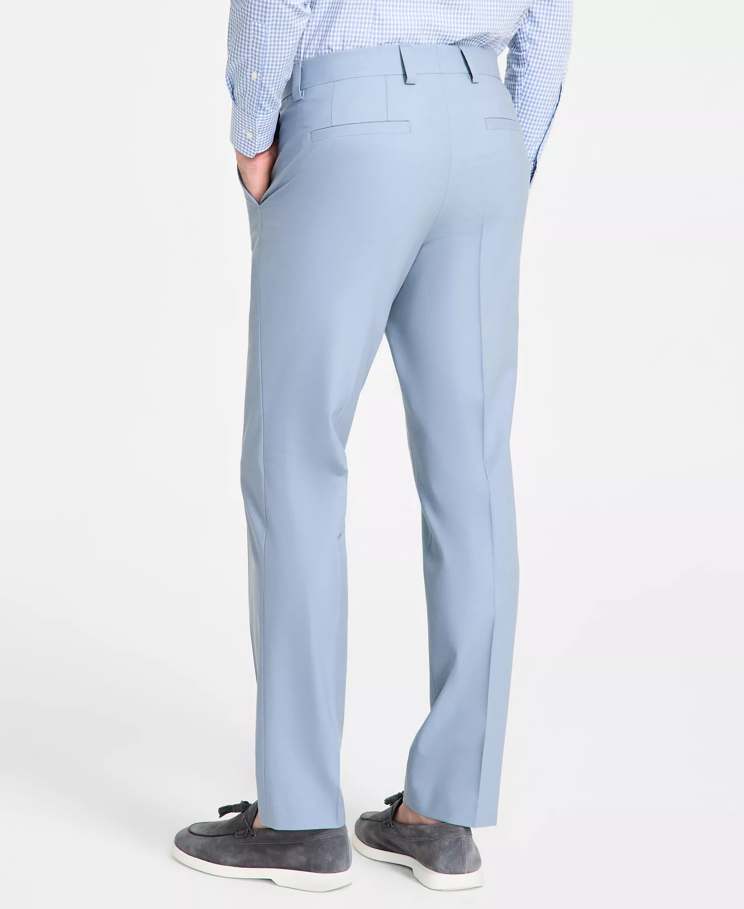Men's Modern-Fit Wool Blend Suit Pants - Blue - 30R