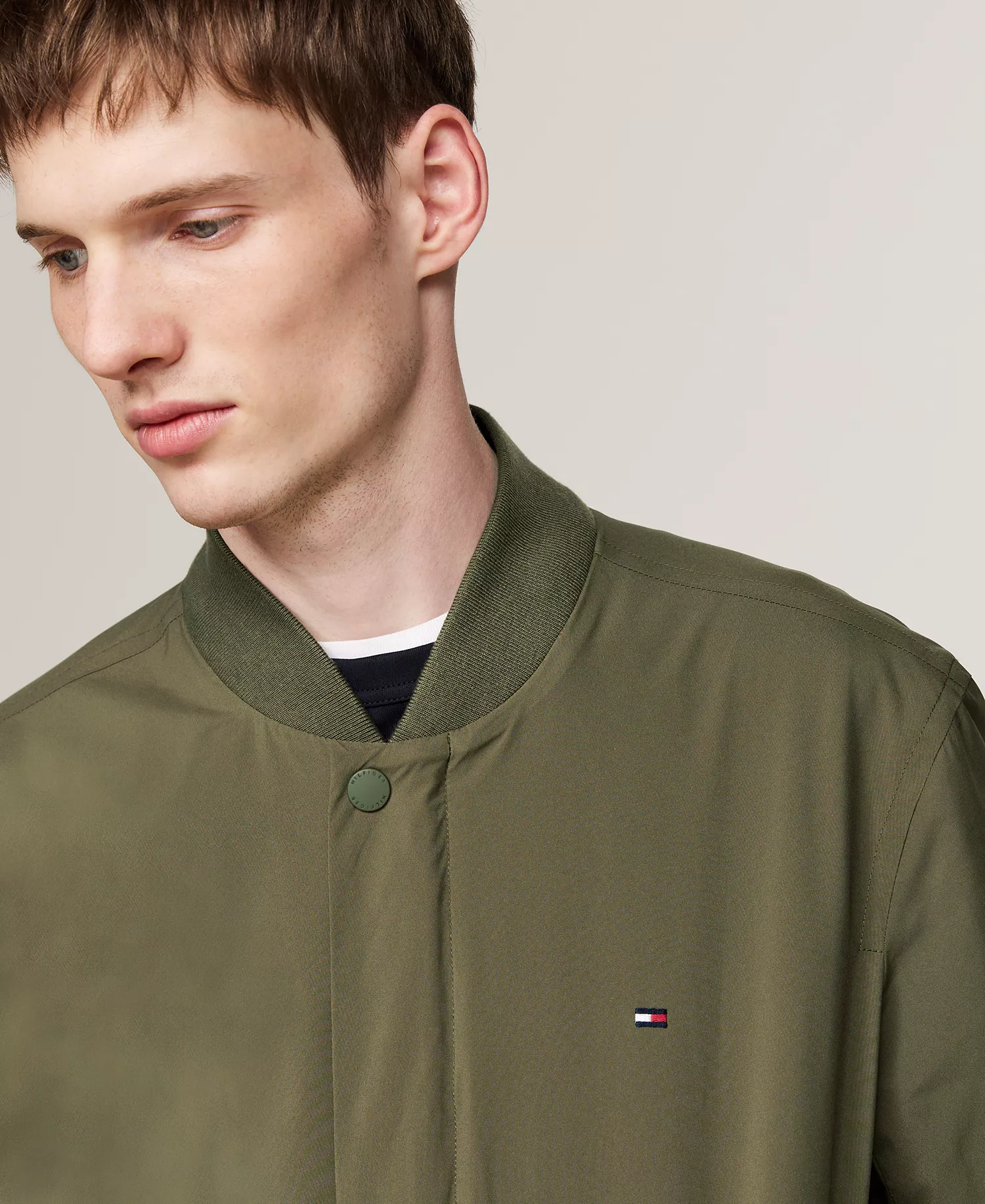 Men's Lightweight Tech Bomber Jacket - Army Green - L