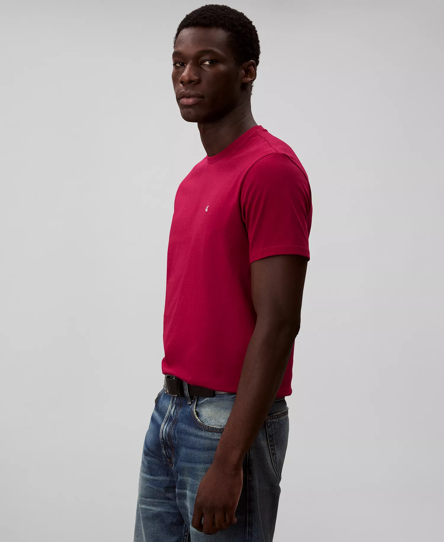 Men's Solid Crewneck T-Shirt - Beet Red - 2XL