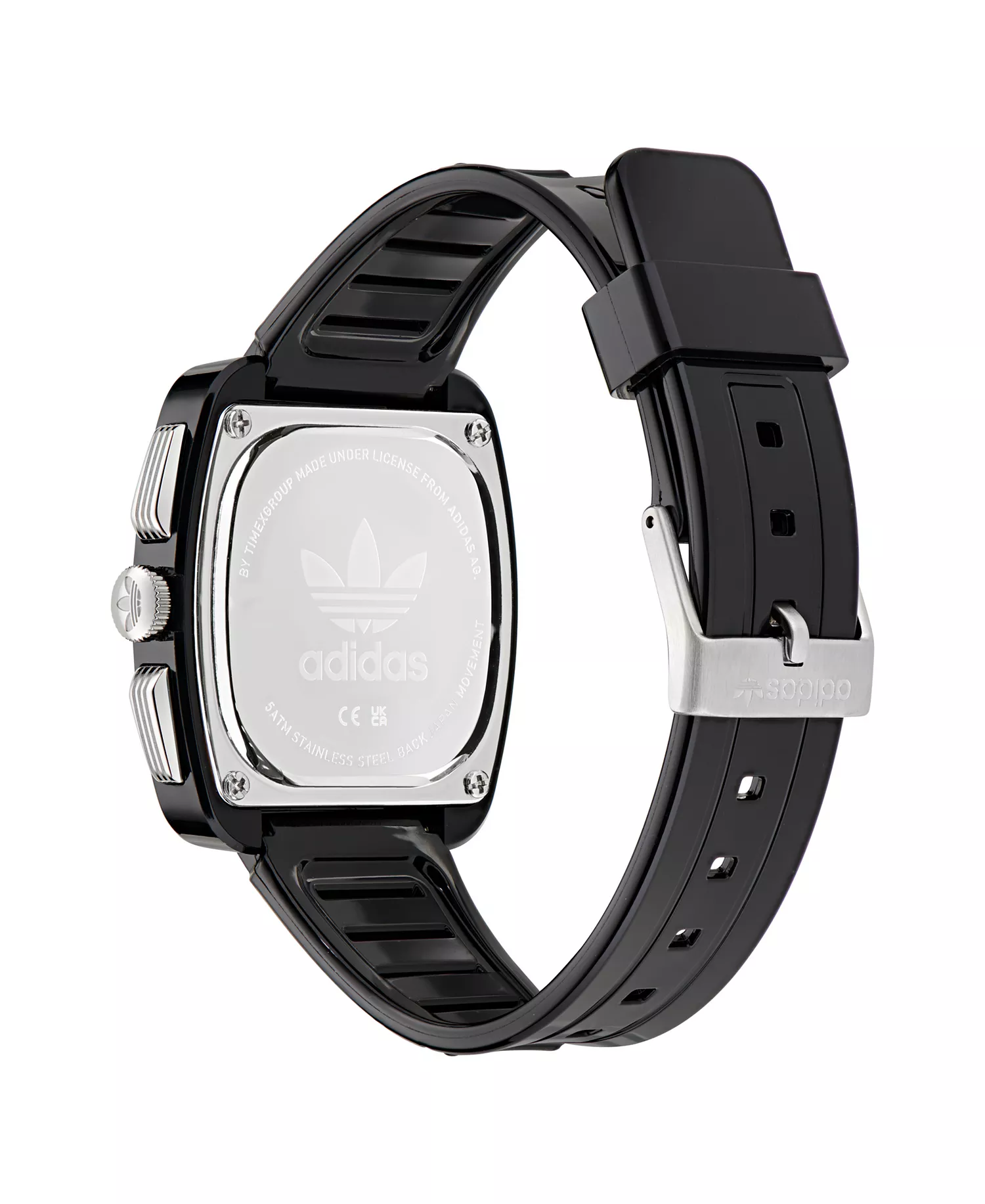 Unisex Chronograph Black Polyurethane Watch, 39mm - Black - No Size