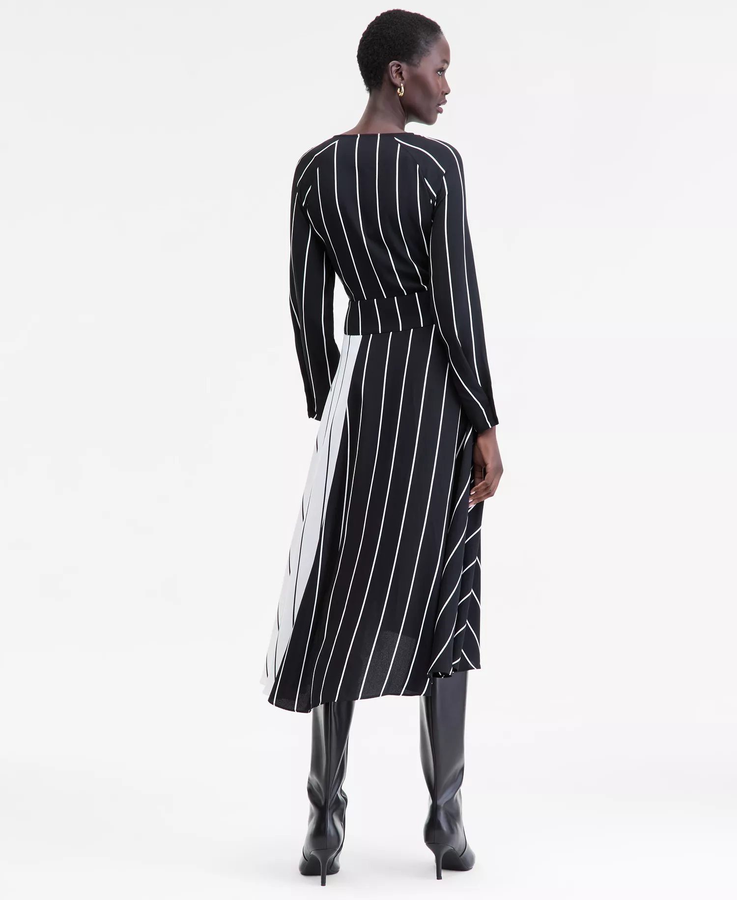 Women's Multi-Stripe Surplice-Neck Midi Dress, Macy's Exclusive - Prt Ls Surplice Maxi - M
