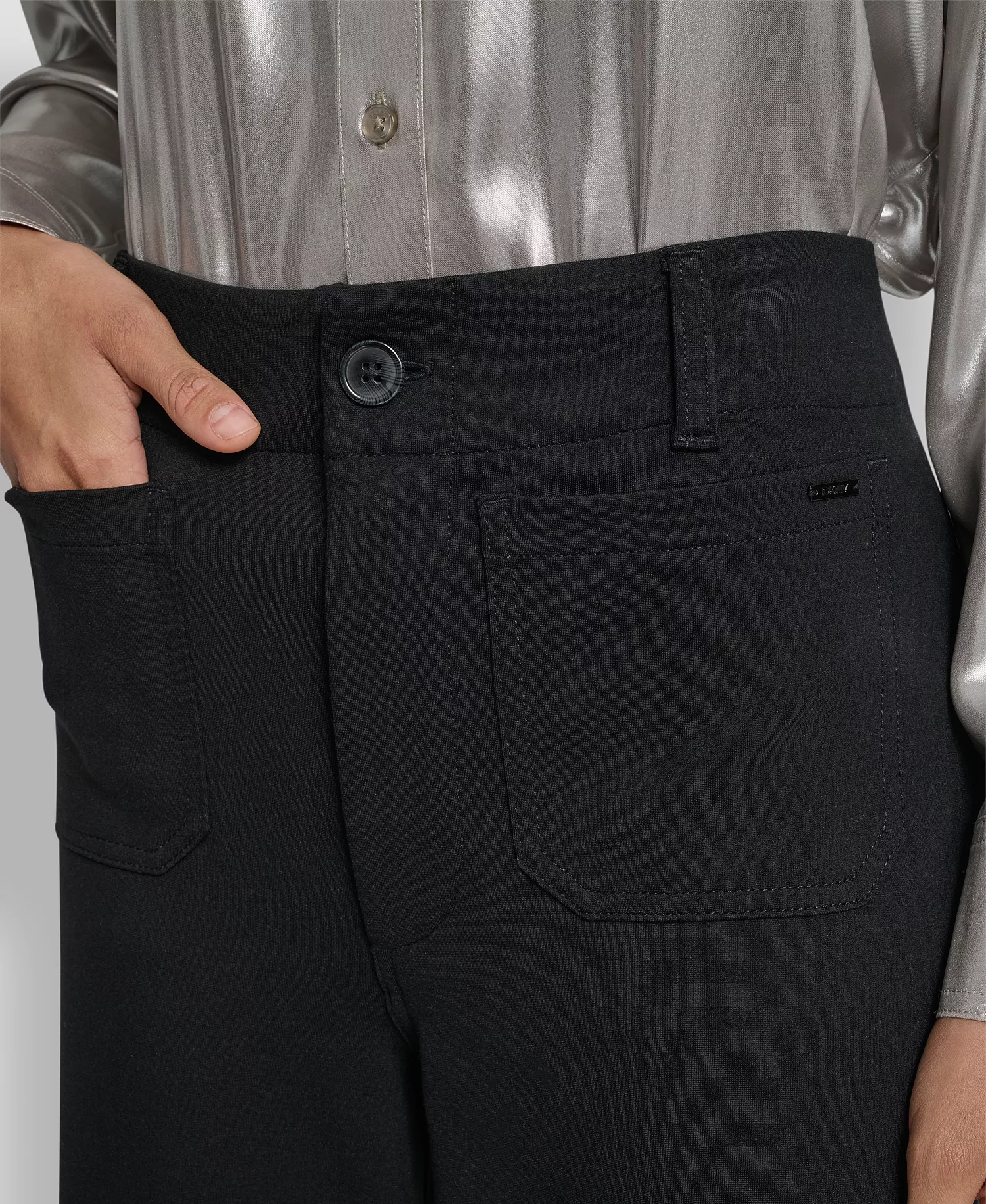 Women's High-Rise Cropped Wide Leg Pants - Black - PL