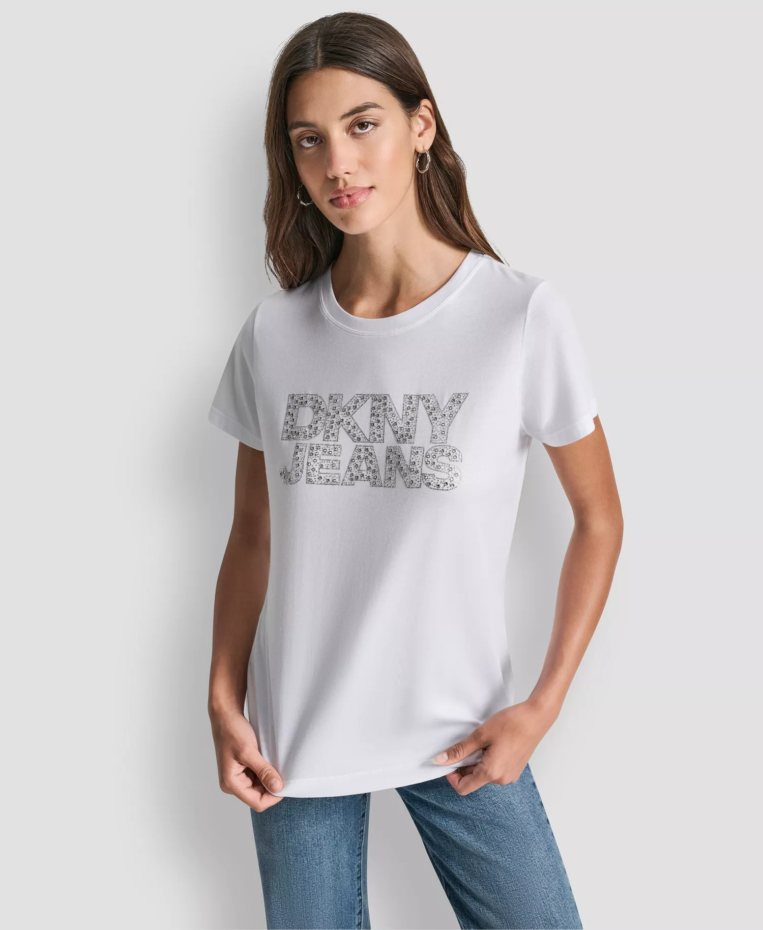 Women's Short Sleeve Crewneck T-shirt - White/Clear Silver - M