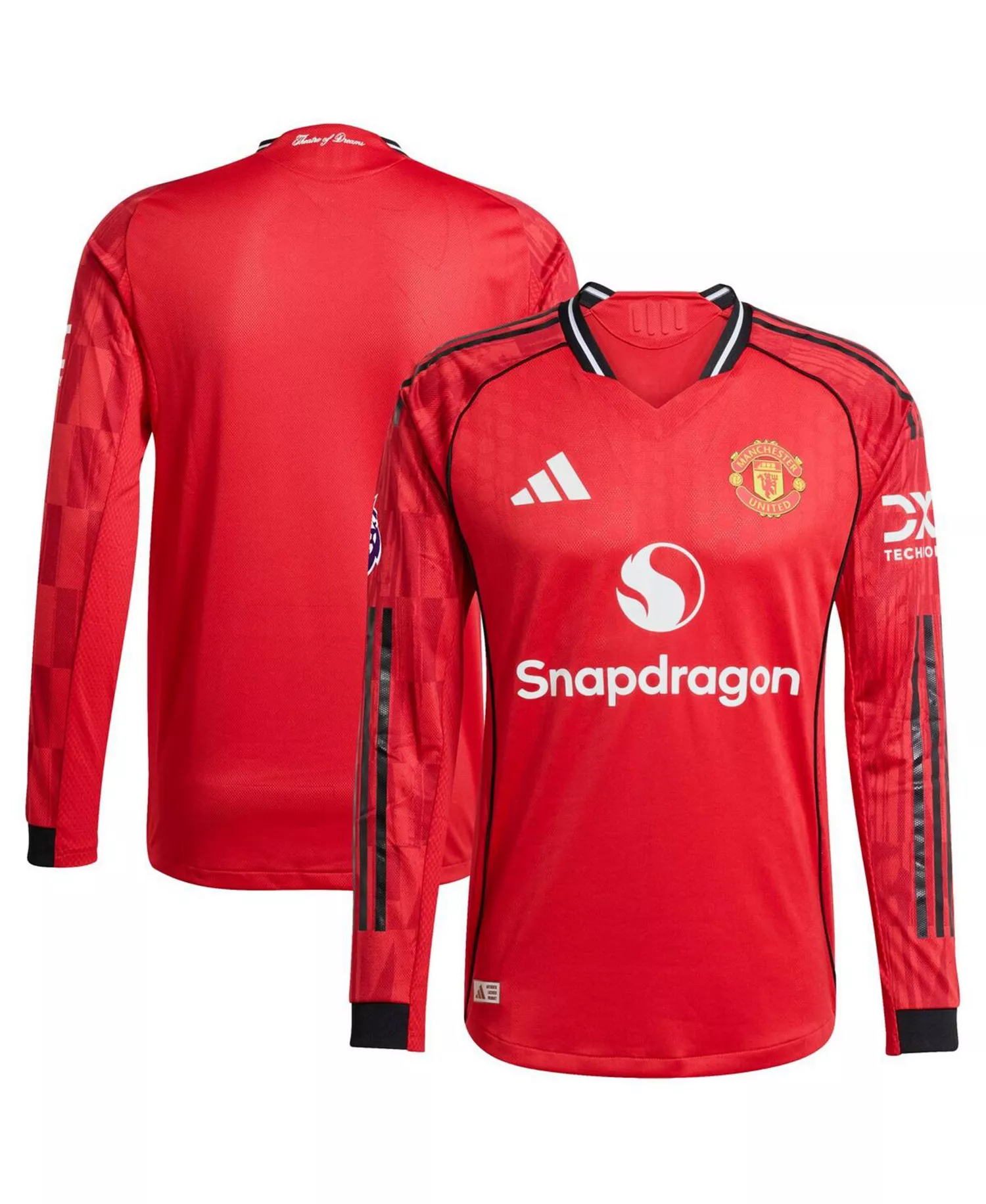 Men's Red Manchester United Home 2025/26 Authentic Player Long Sleeve Jersey - Red - 2XL