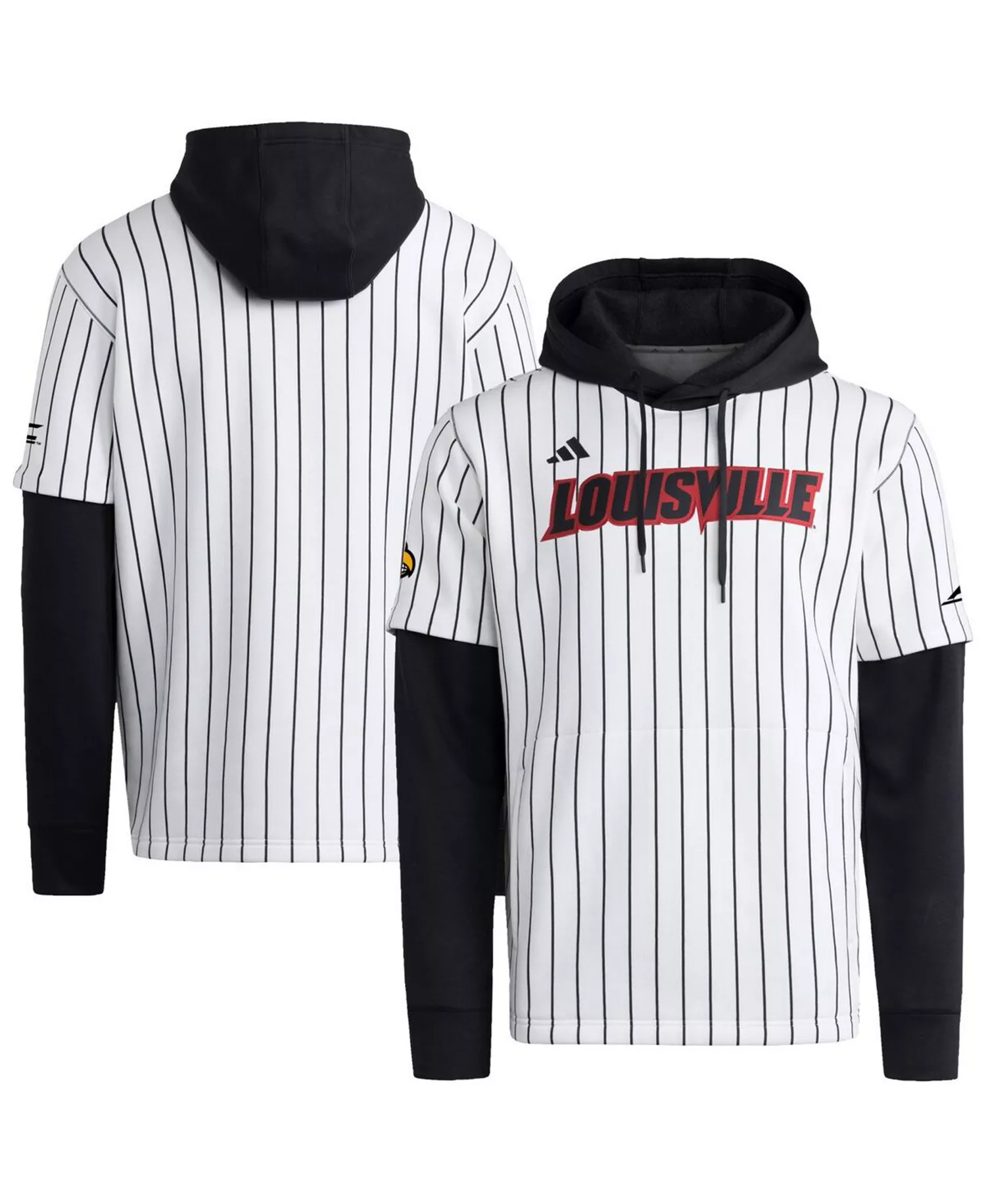 Men's White/Black Louisville Cardinals Baseball Jersey Hoodie - White, Black - M