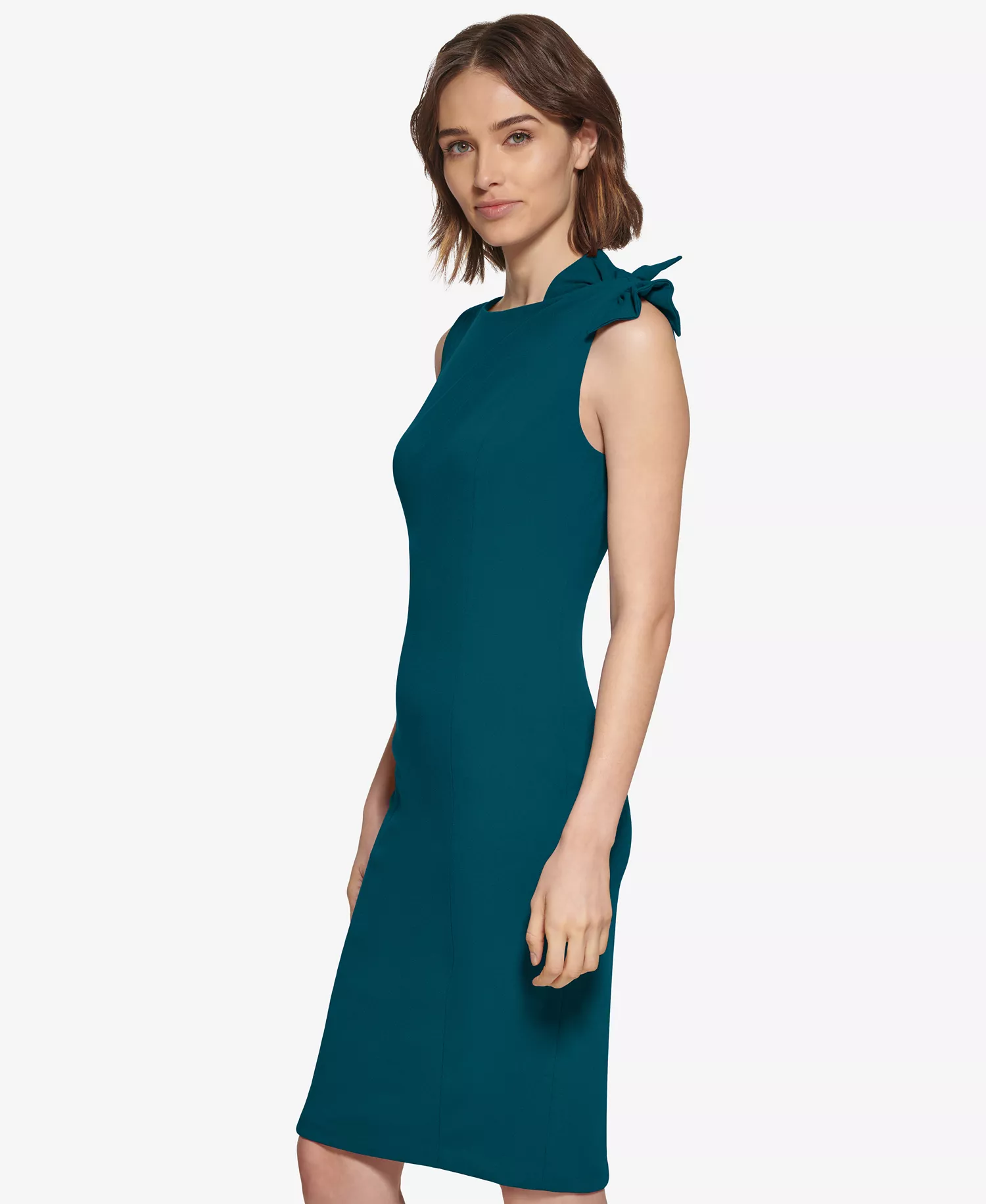 Women's Boat Neck Short Dress - Cypress - 10