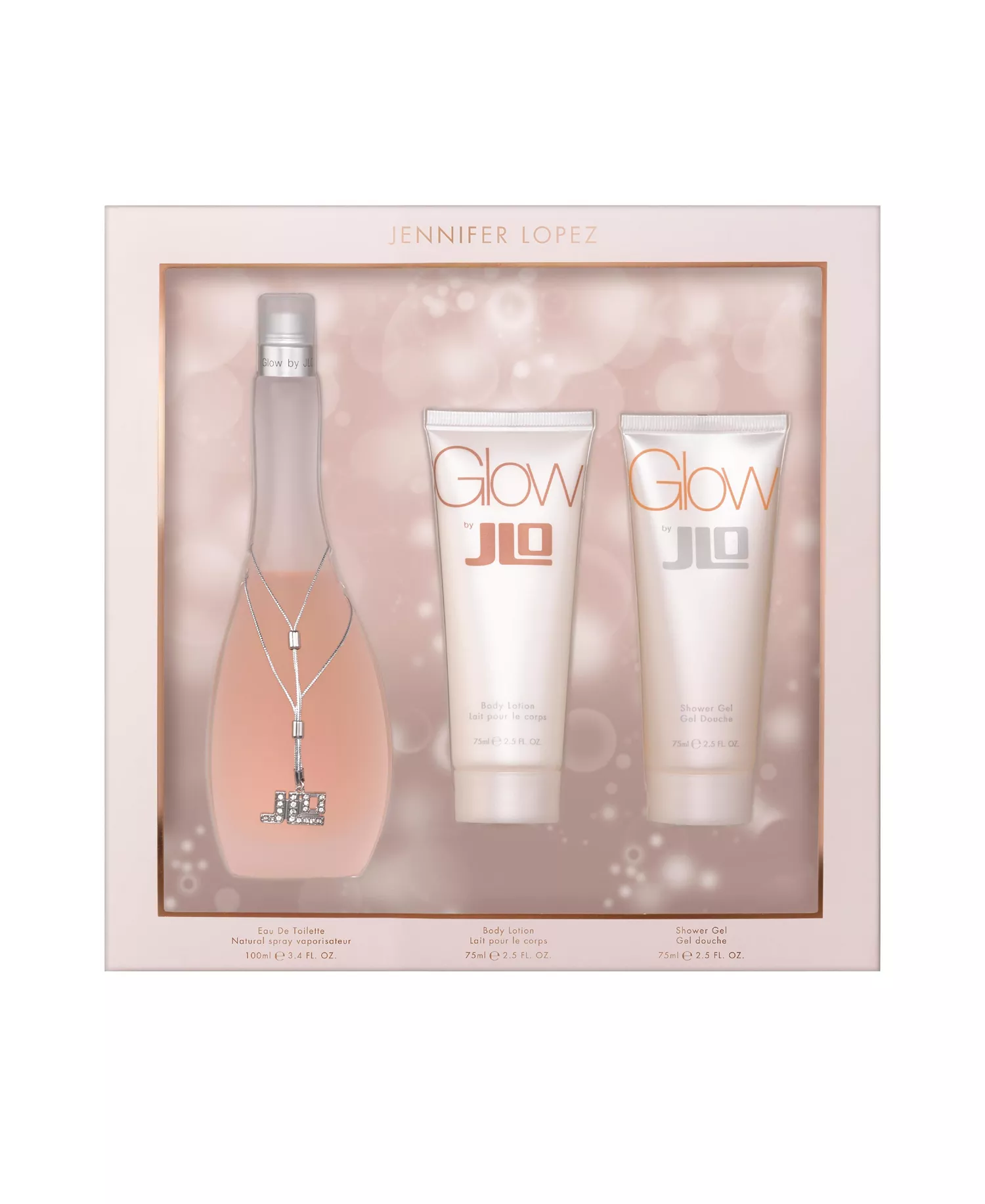 GLOW BY JLO 100ML & 75ML BODY LOTION & SG (3PC) - Pink Overflow - 3 Piece Set