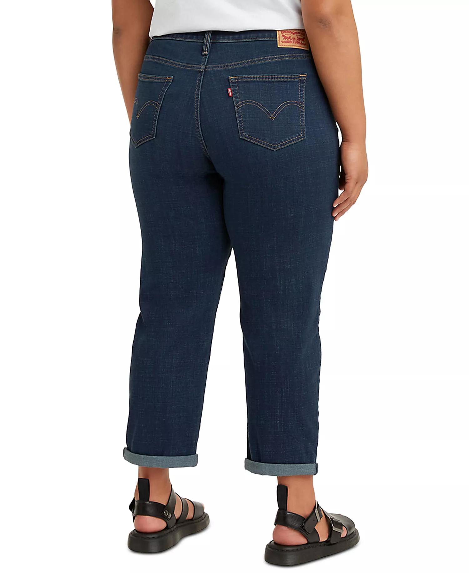Trendy Plus Size Boyfriend Jeans - Cobalt Lay - 14W