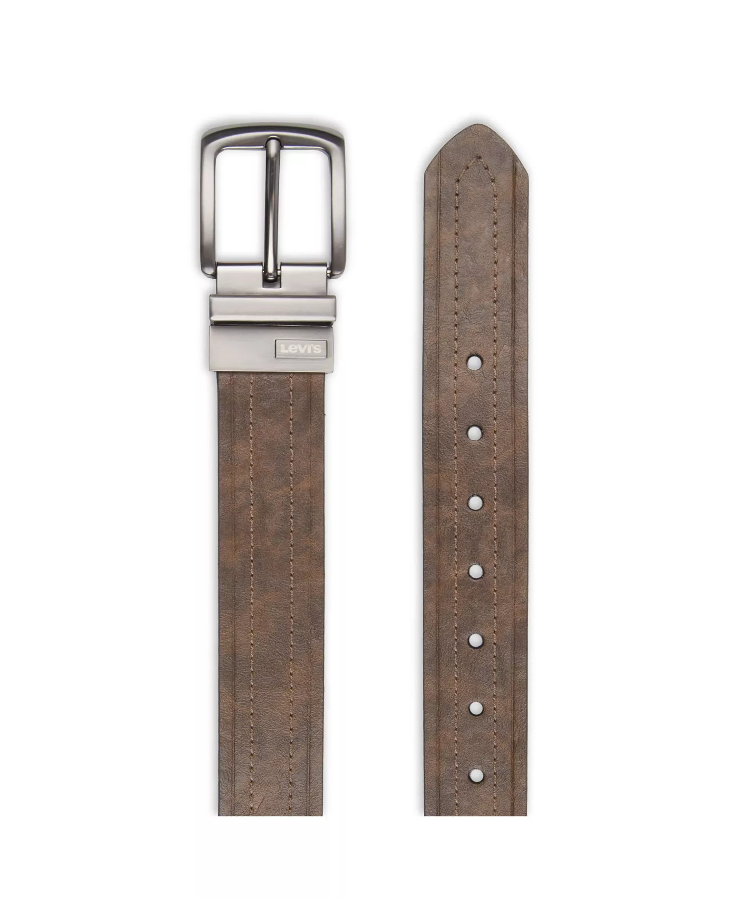 Men's Reversible Casual Embossed Strap Belt - Brown/Black - L (38-40)