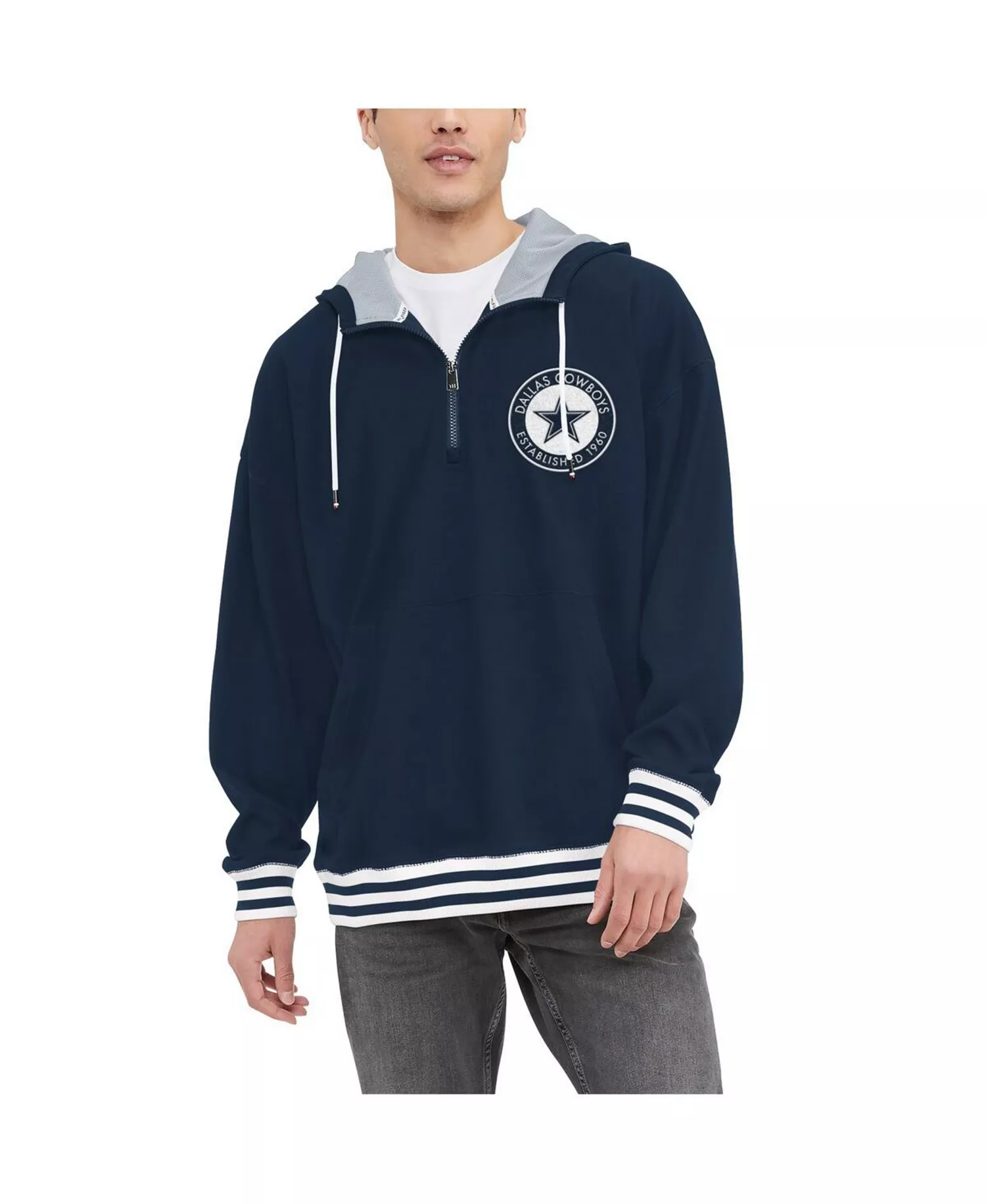 Men's Navy Dallas Cowboys Aaron Quarter-Zip Hoodie - Navy - L