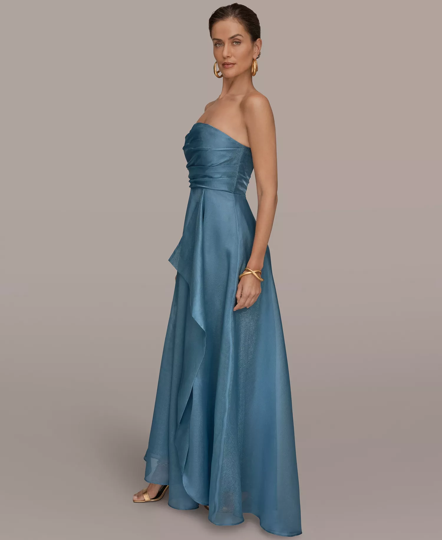 Women's Strapless Surplus Ball Gown - Washed Indigo - 10