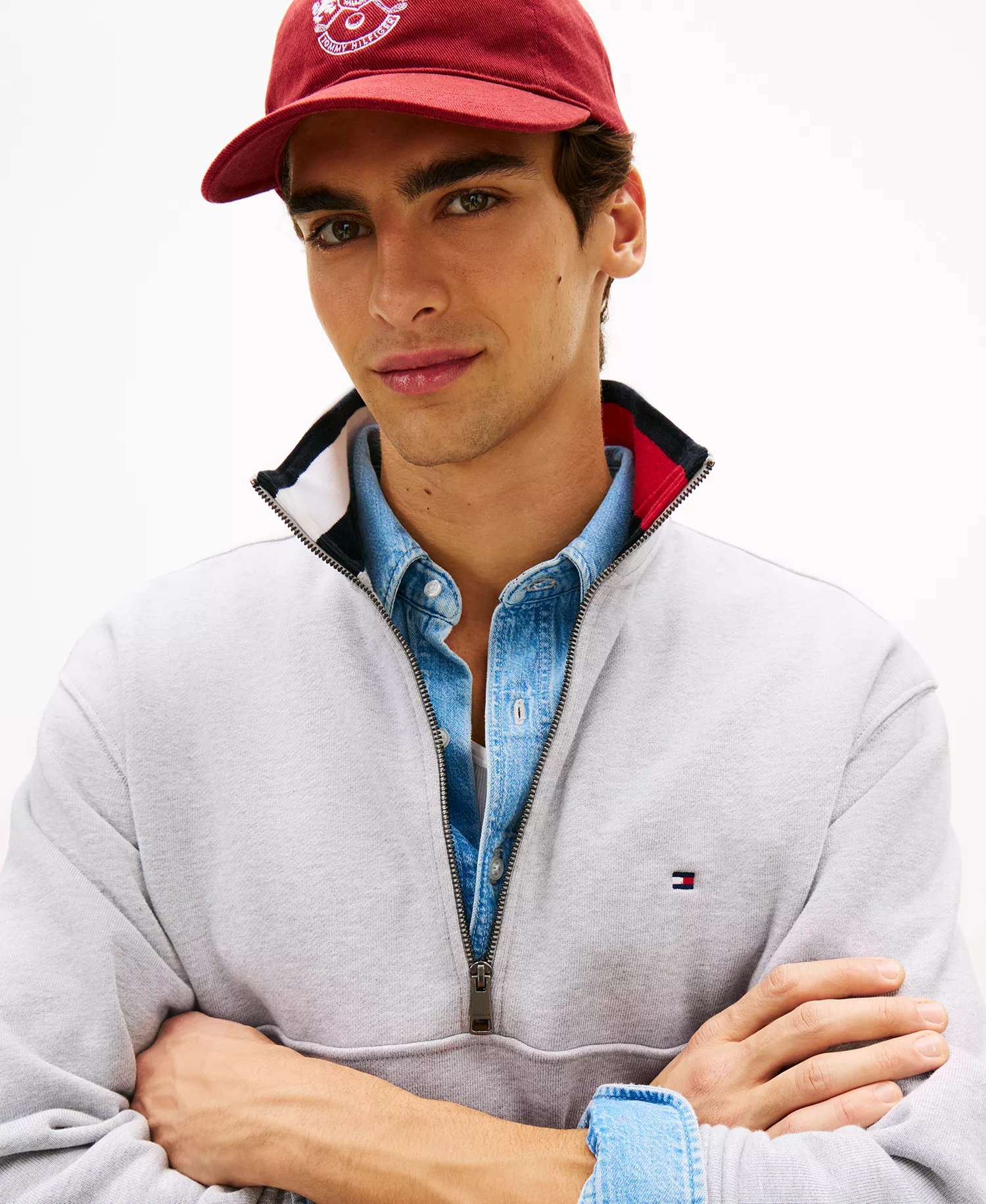 Men's Regular Flag Zip Sweatshirt - Light Gray Heather - L