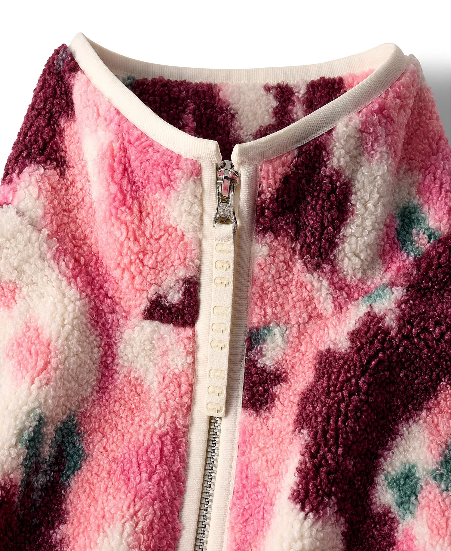 UGG Women's Full-Zip Plush Fleece Jacket - Abstract Multi - L