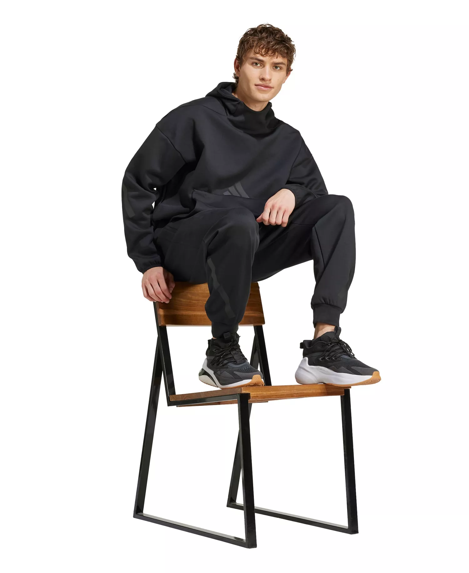 Men's Loose Fit Sweatshirt - Black - L