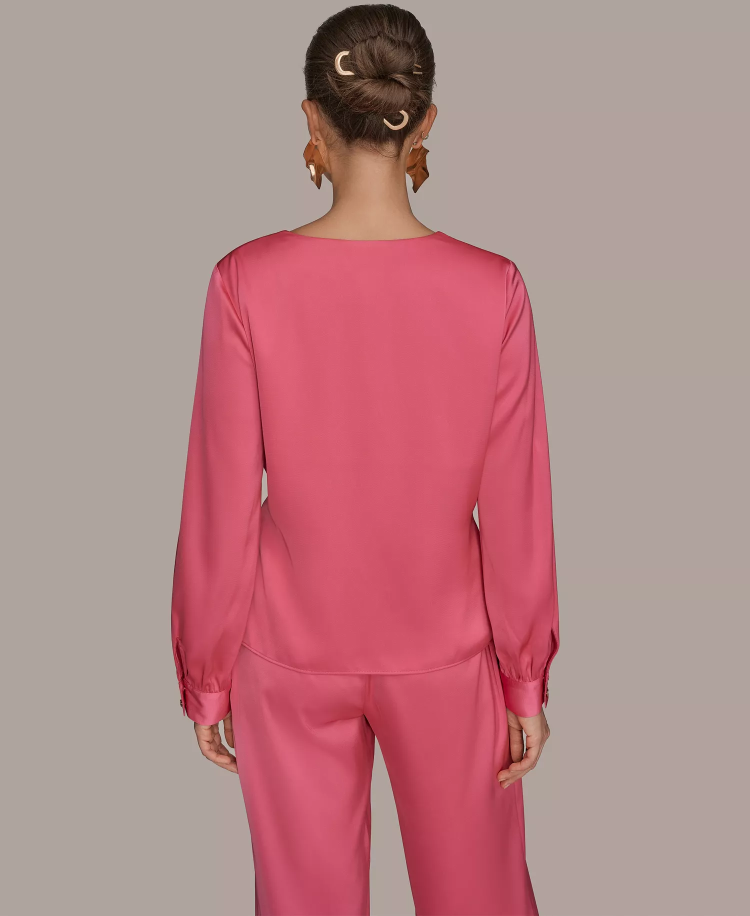 Women's Faux Wrap Long Sleeve Top - Bimini - M