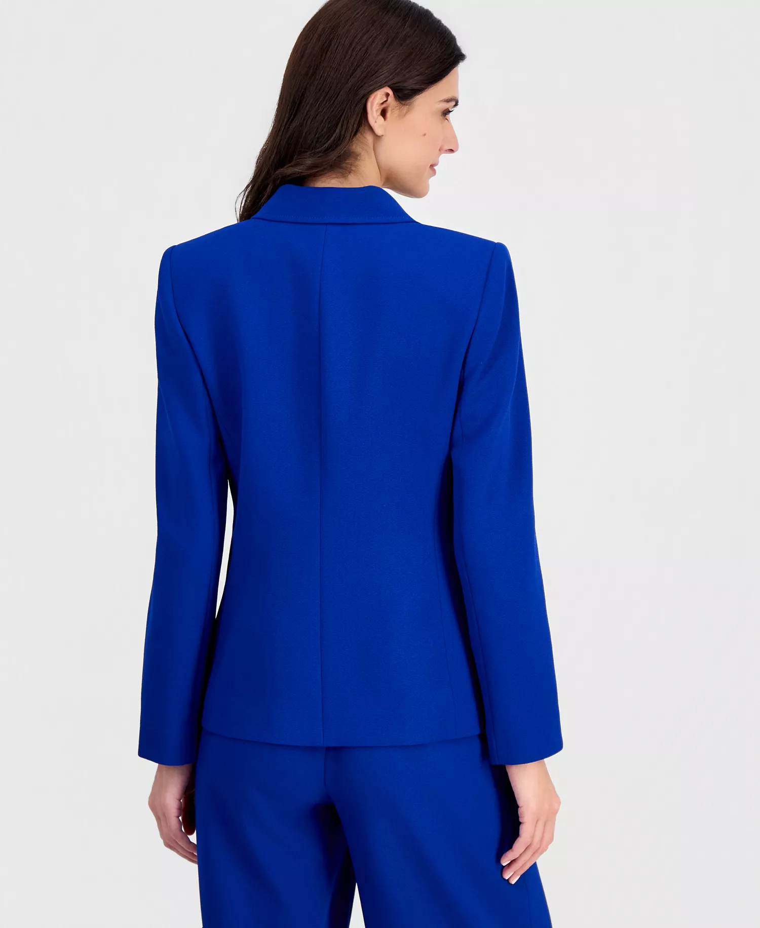 Petite Peak Lapel One Button Blazer - Cobalt - 10P