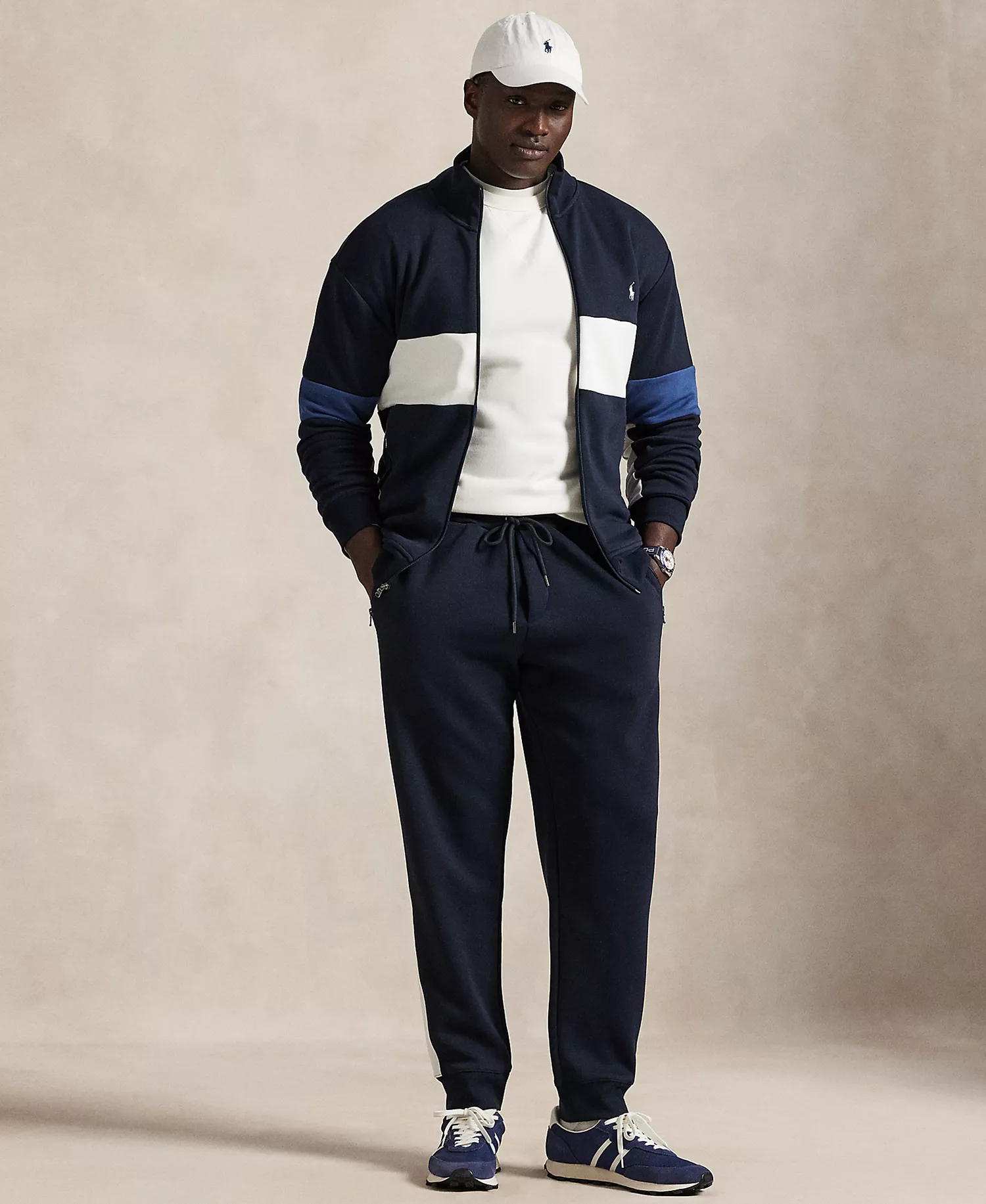 Men's Big & Tall Double Knit Long-Sleeve Sweatshirt - Aviator Navy - 2LT