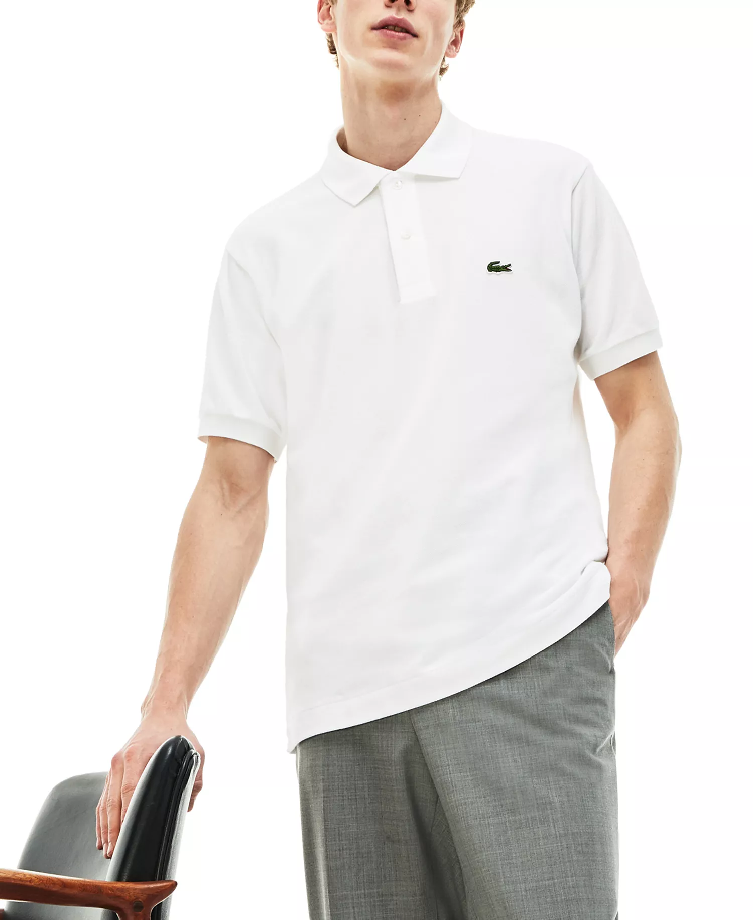 Men's L.12.12 Classic-Fit Short-Sleeve Piqué Polo Shirt - 001 - White - 2XL