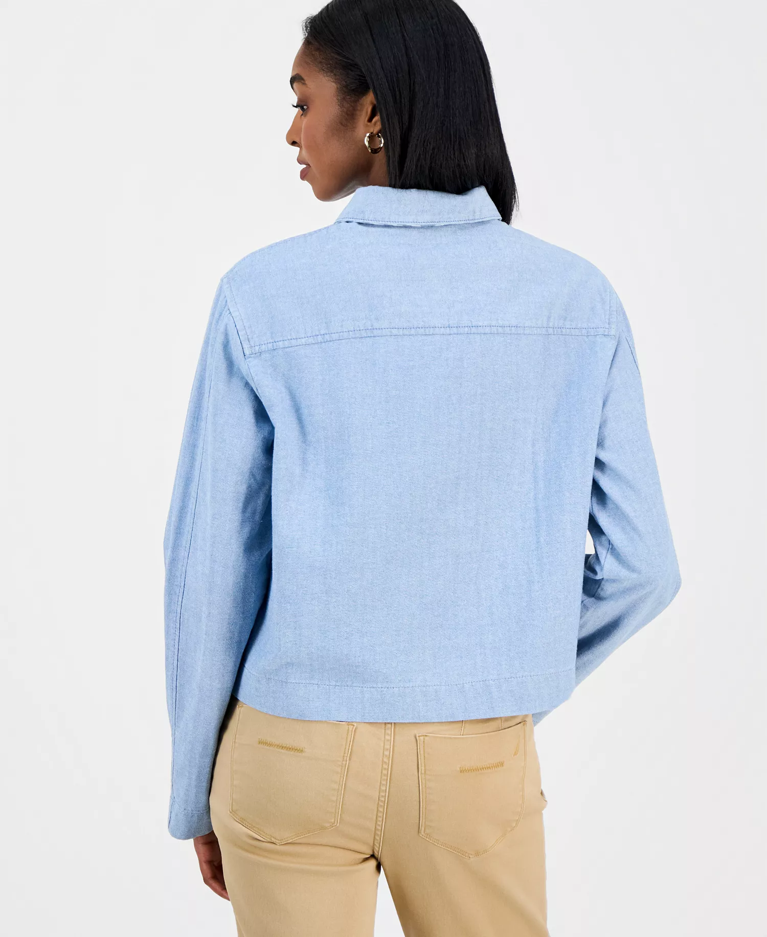 Nautica Women's Cotton Denim Barn Jacket - Indigo - L