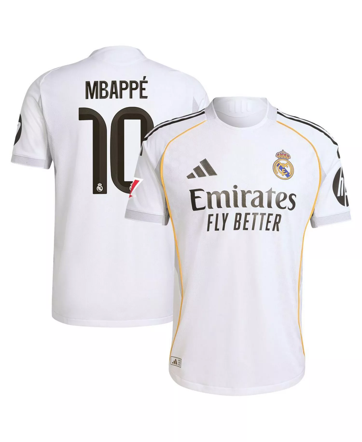 Men's Kylian Mbappé White Real Madrid 2025/26 Home Authentic Player Jersey - White - 2XL