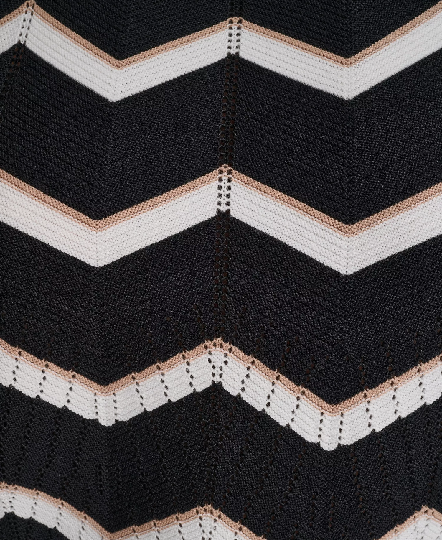 Women's Sleeveless Crew Neck Stripe Sweater - Black/ivory/teak - L