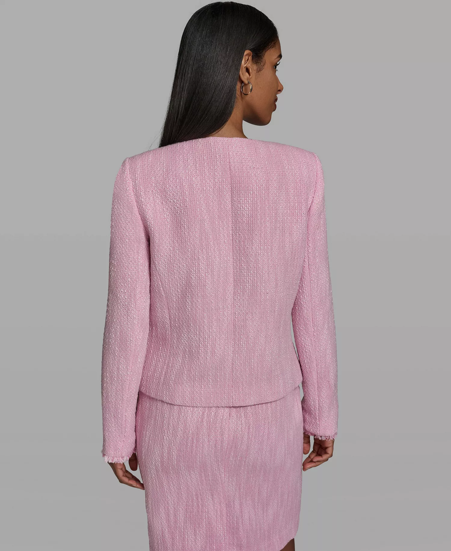 Women's V-Neck Woven Cropped Jacket - Prism Pink/ballet Slipper - 0