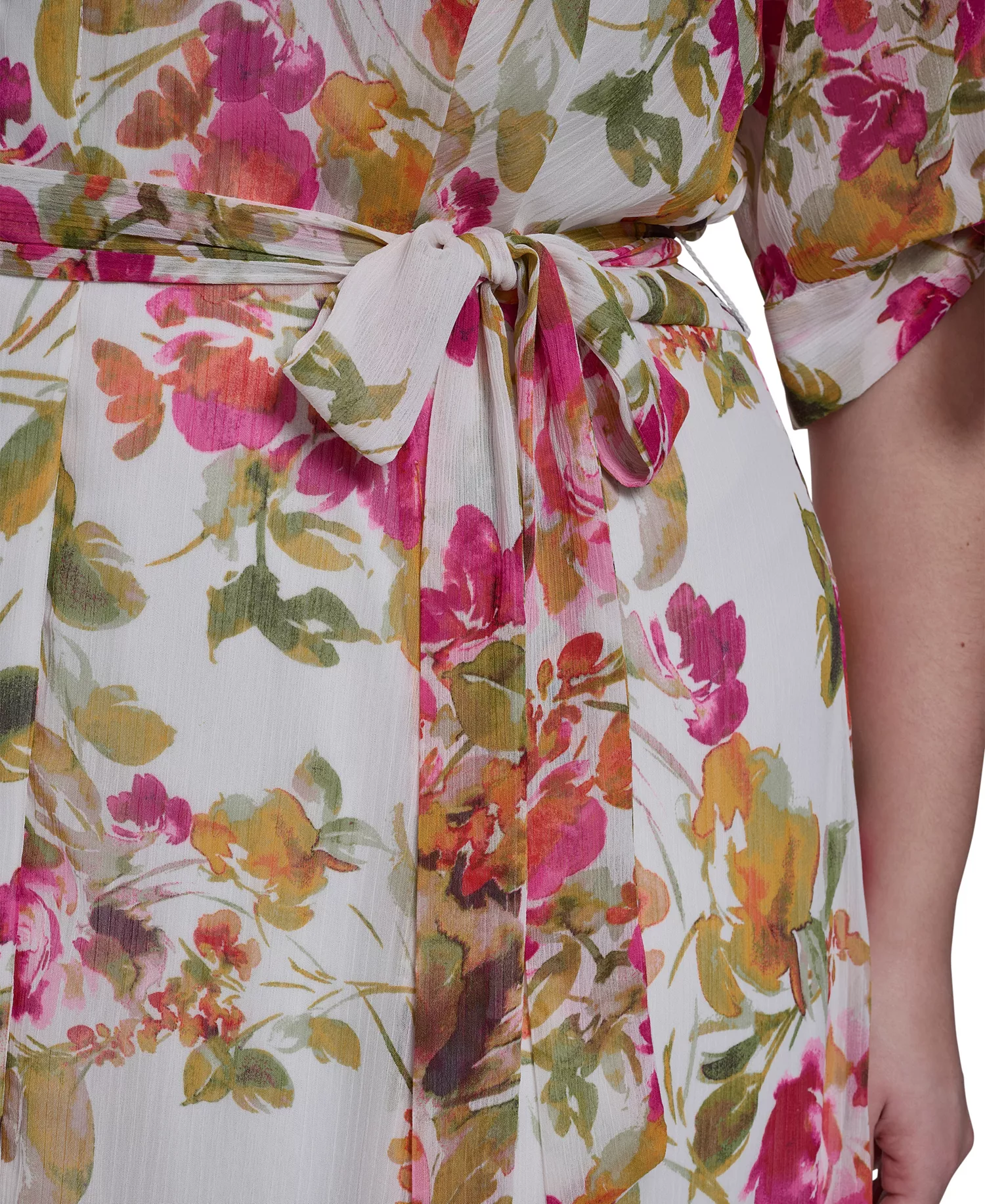 Plus Size Collared Shirt Dress - Berry Multi - 14W