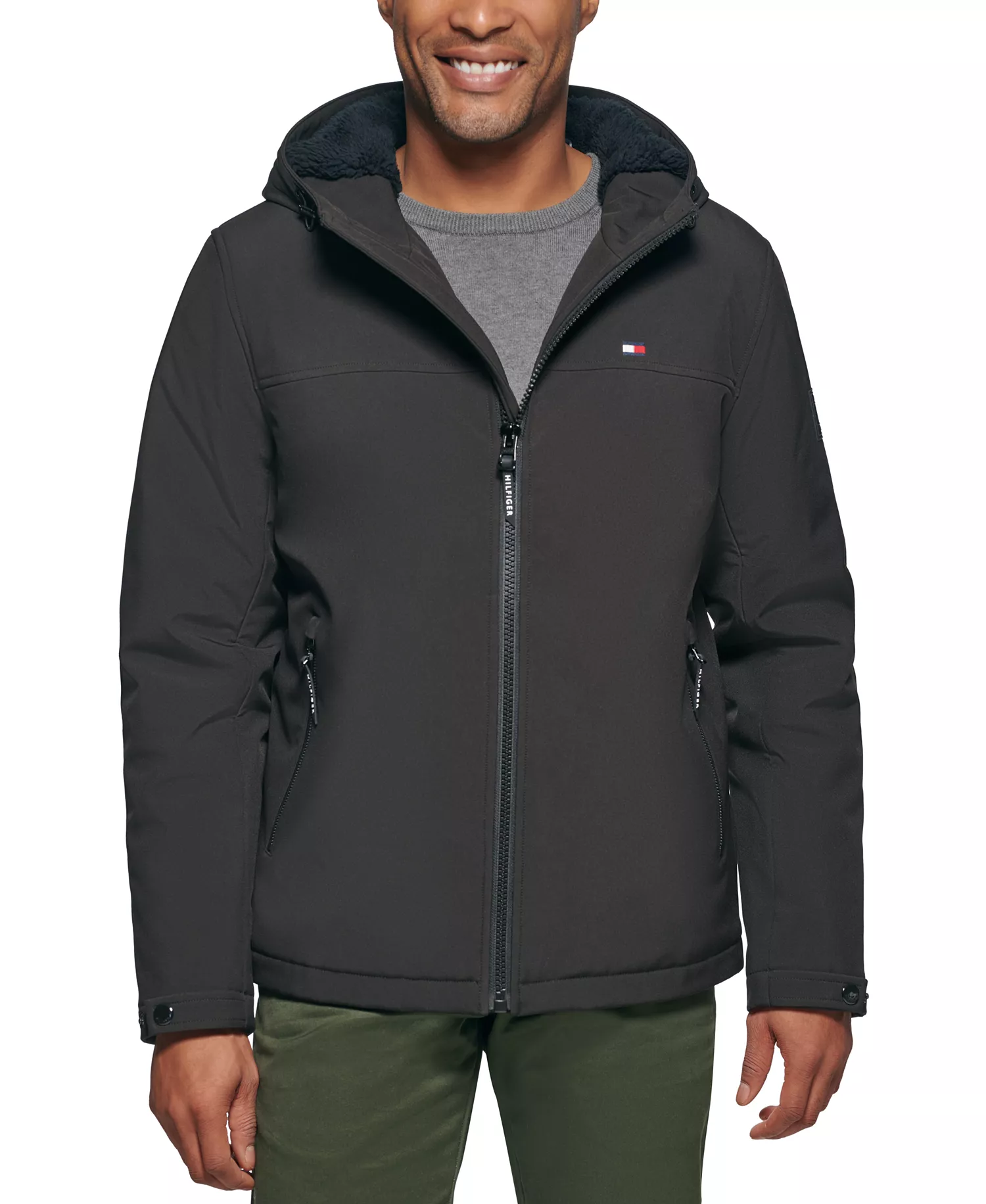 Men's Softshell Hooded Jacket - Black - 2XL