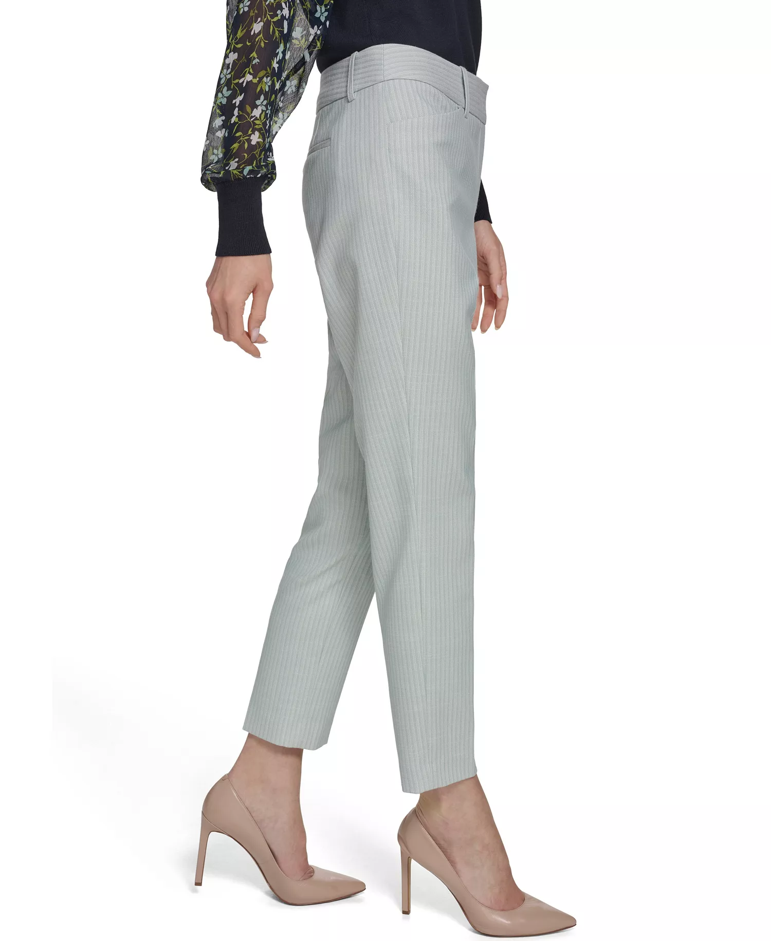 Women's Slim Fit Tonal Stripe Pants - Harbor Gray Multi - 0