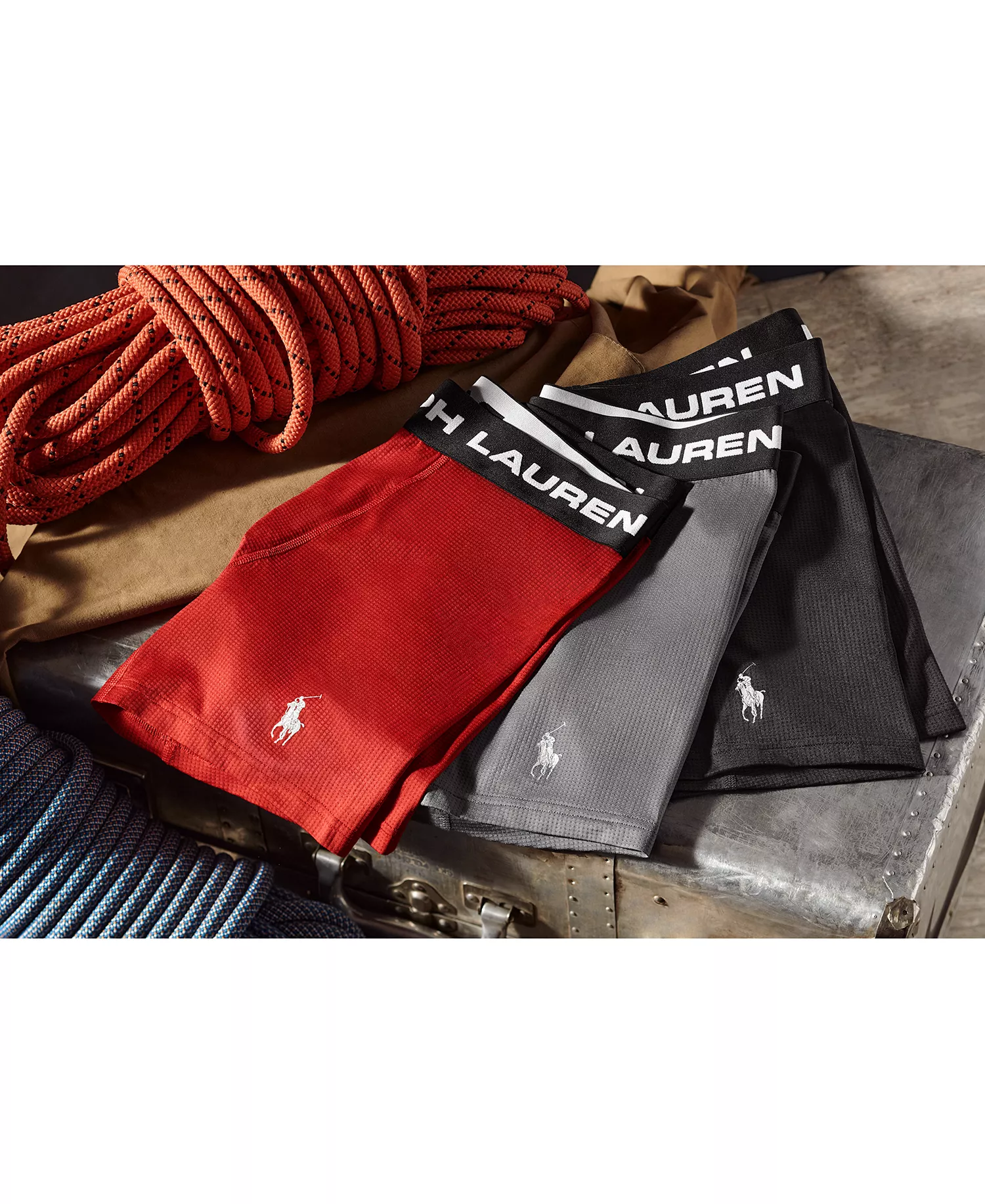 Men's 3-Pack Perfect Pouch Boxer Briefs - COMBAT GREY, POLO BLACK, RL2000 RED - L